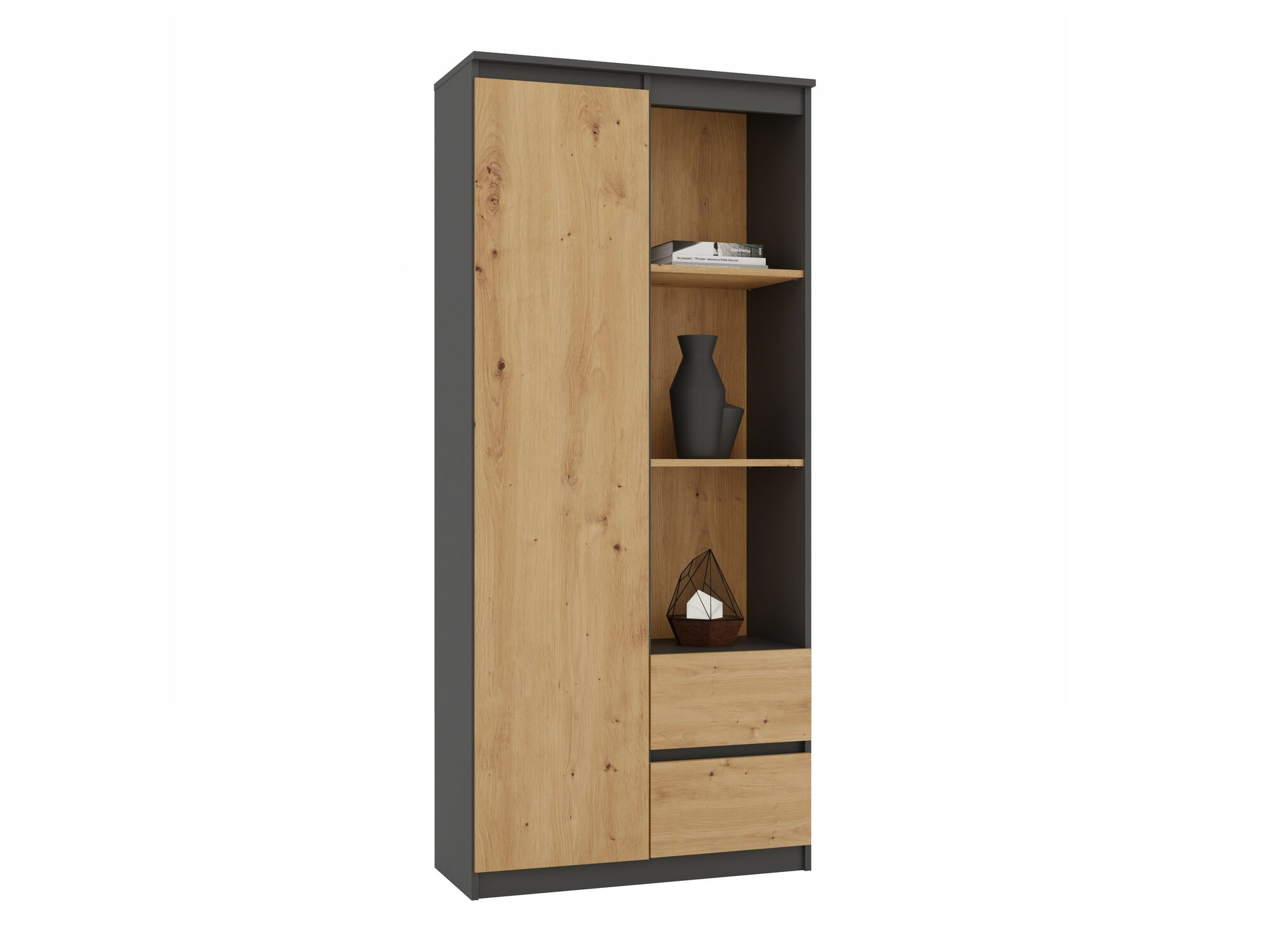Βιβλιοθήκη Mandeville 182 (Ανθρακί + Artisan βελανιδιά)