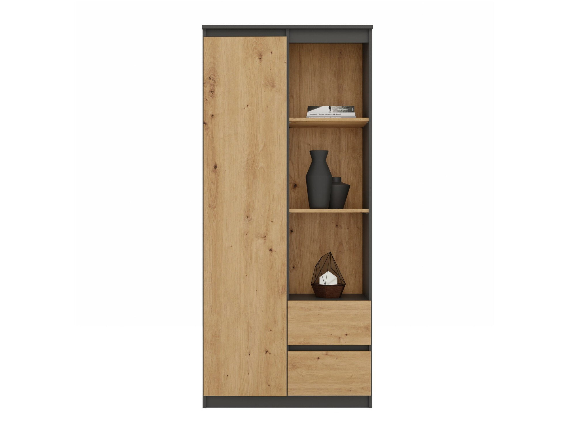 Βιβλιοθήκη Mandeville 182 (Ανθρακί + Artisan βελανιδιά)