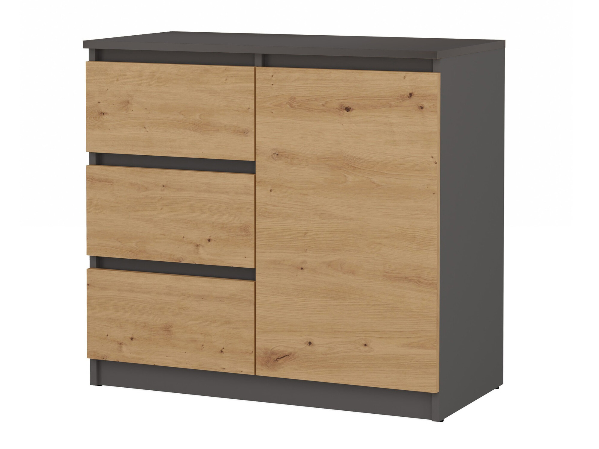 Συρταριέρα Elbvelu 110 (Ανθρακί + Artisan βελανιδιά)