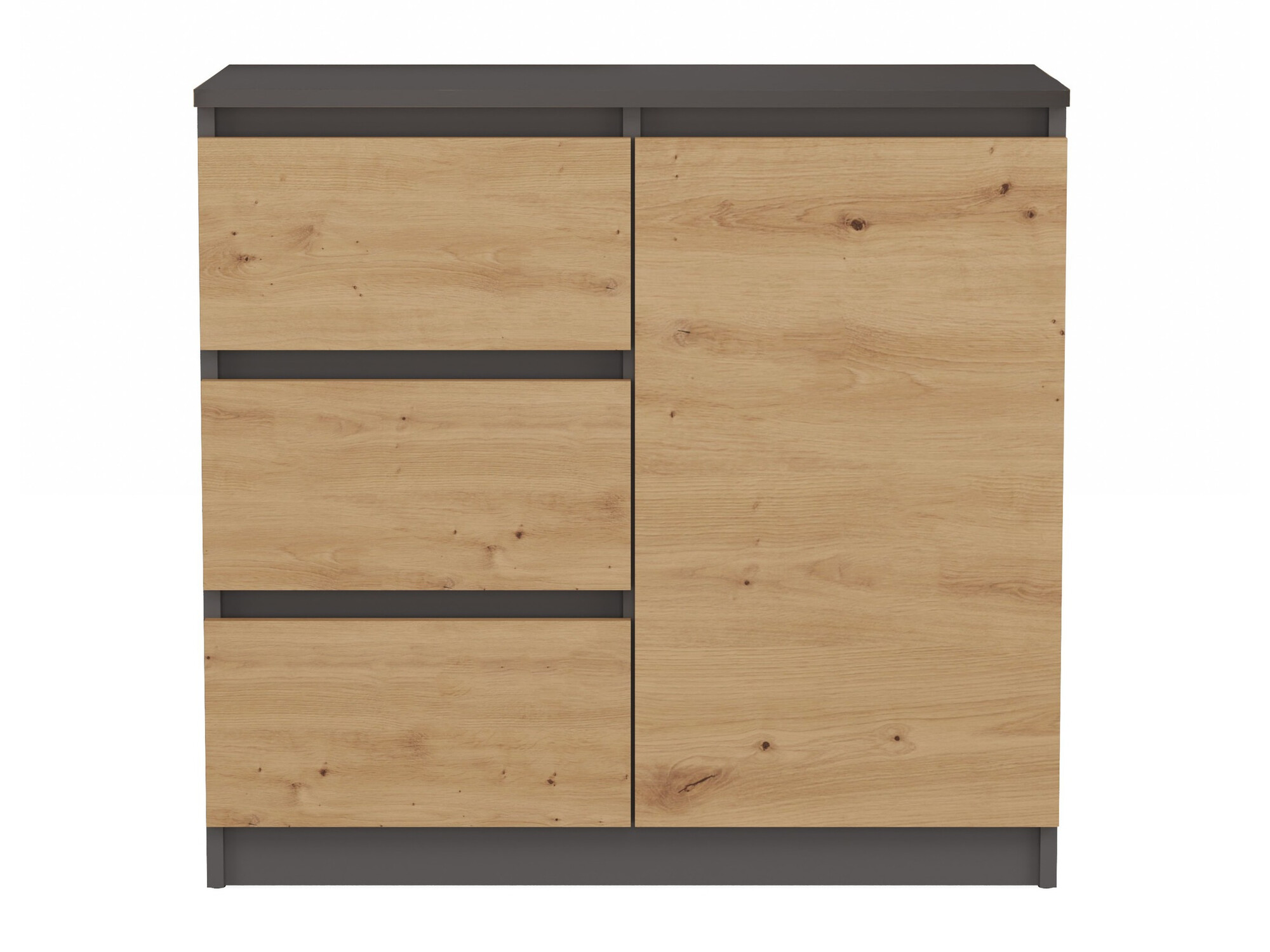 Συρταριέρα Elbvelu 110 (Ανθρακί + Artisan βελανιδιά)