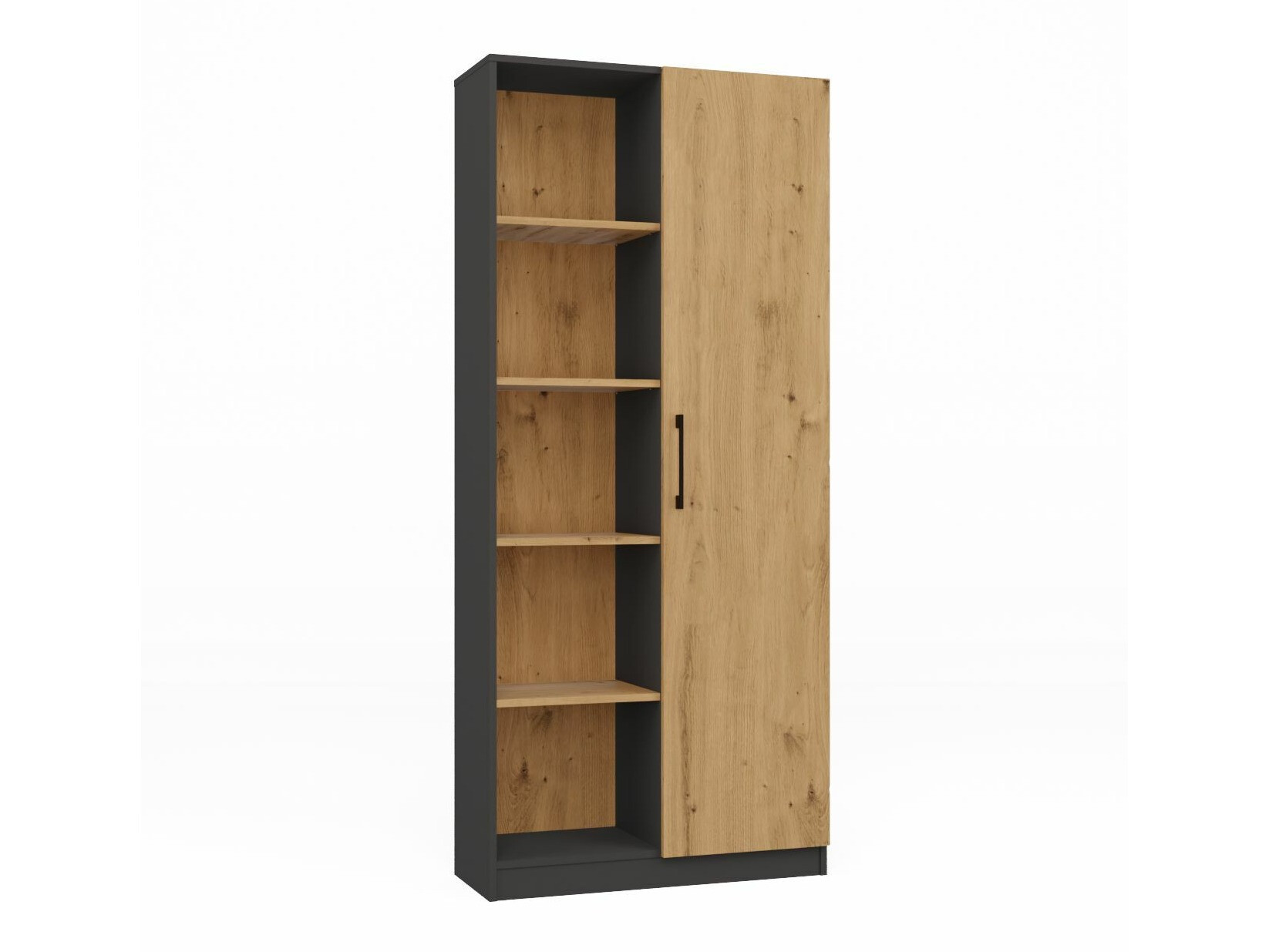 Βιβλιοθήκη Elbvelu 122 (Ανθρακί + Artisan βελανιδιά)