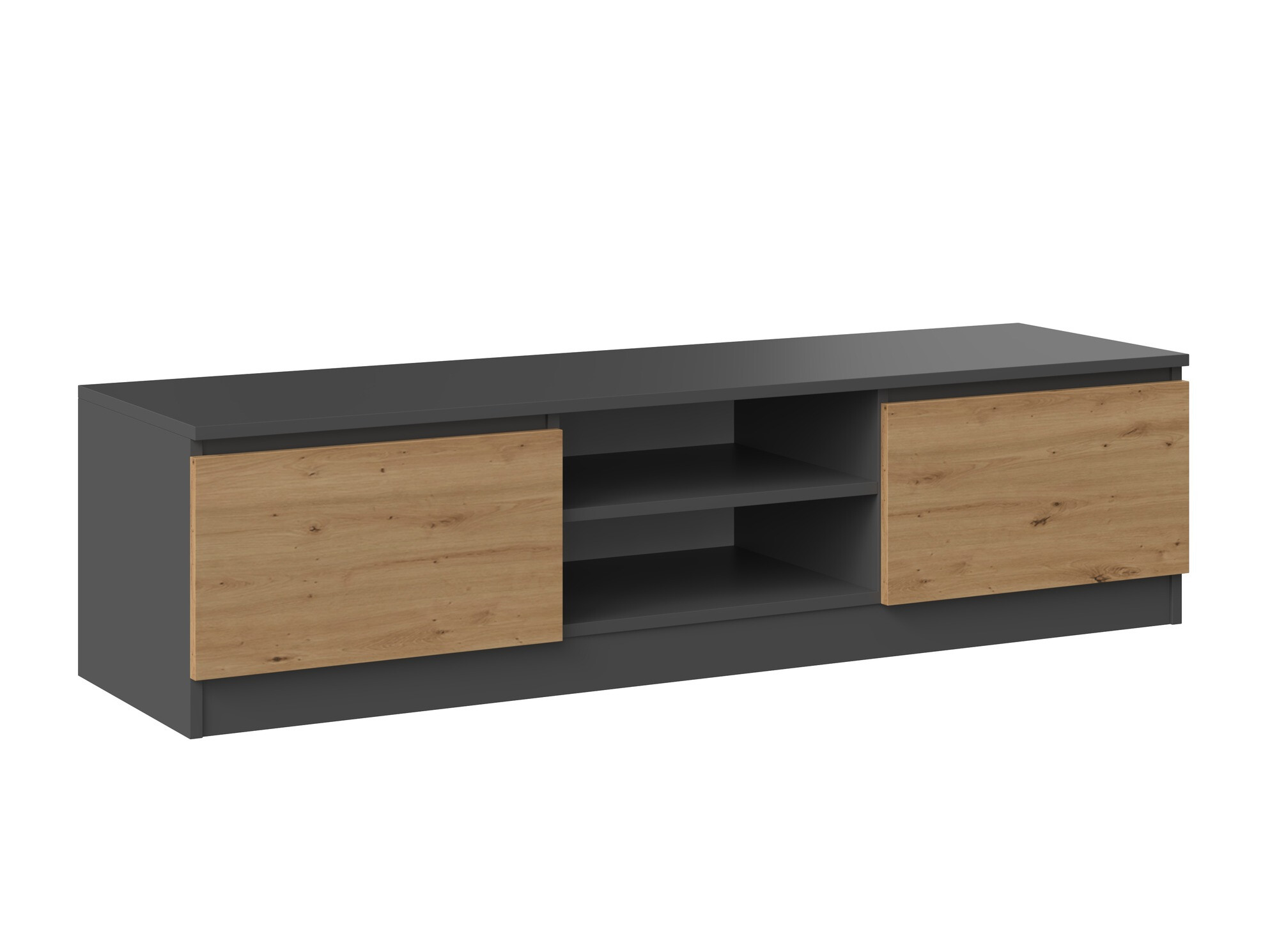 Έπιπλο τηλεόρασης Elbvelu 125 (Ανθρακί + Artisan βελανιδιά)