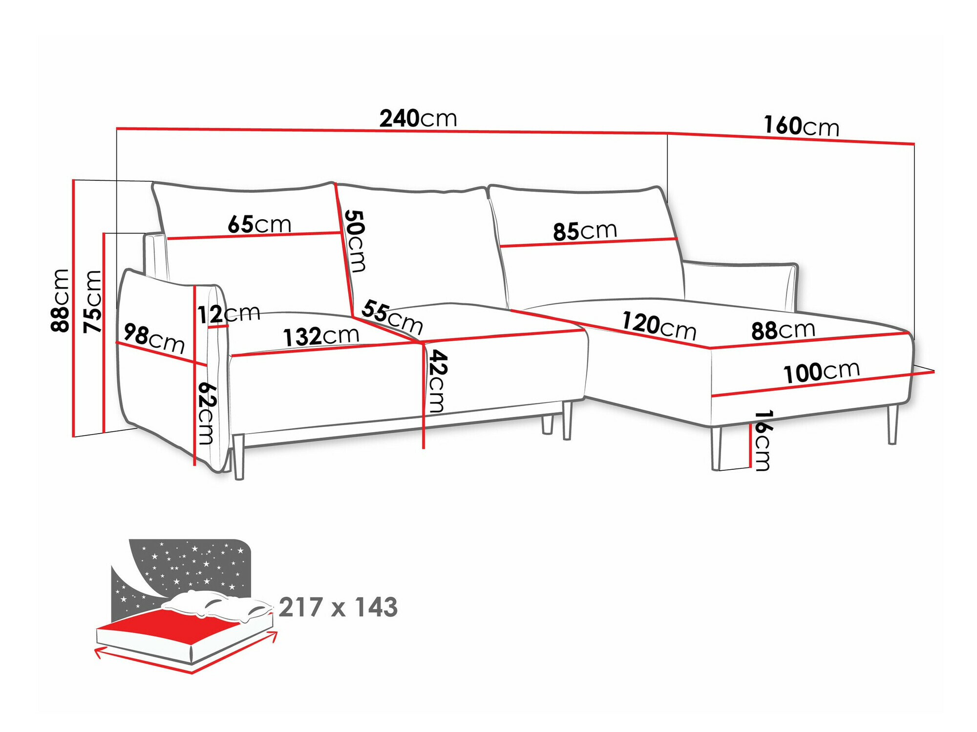 Γωνιακός Καναπές Columbus 224 (Velo 623)