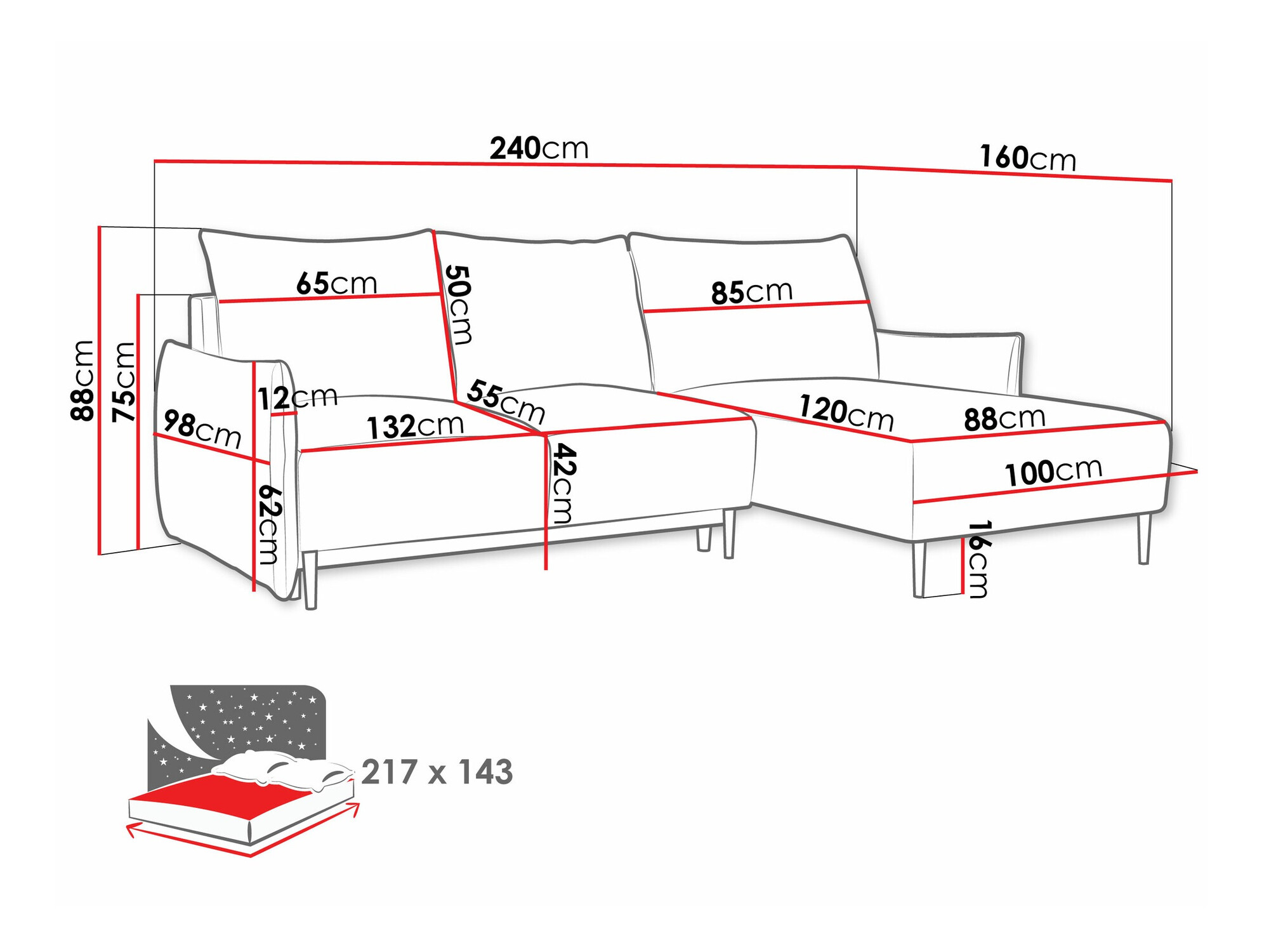 Γωνιακός Καναπές Columbus 224 (Velo 626)