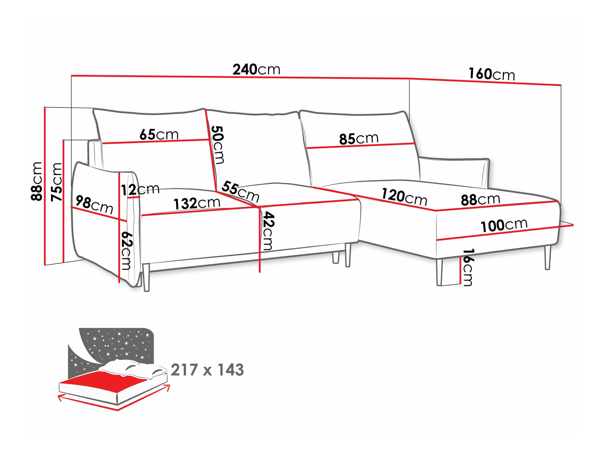 Γωνιακός Καναπές Columbus 224 (Velo 636)