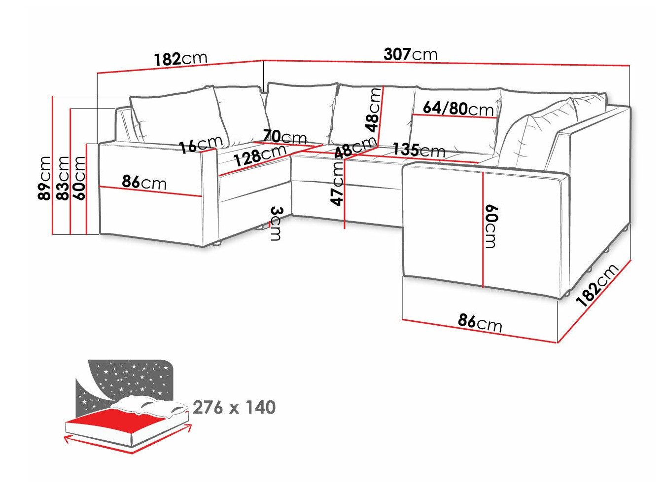 Γωνιακός Καναπές Providence 145 (Loca 21)