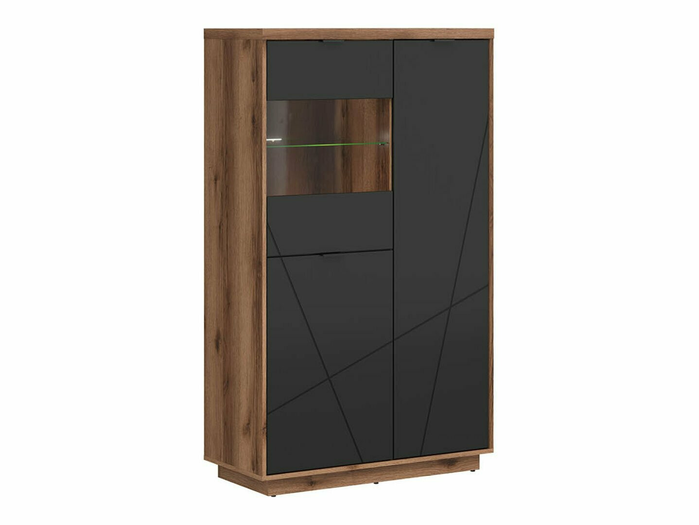 Βιβλιοθήκη Fivale 103 (Σκούρα βελανιδιά delano + Μαύρο ματ)