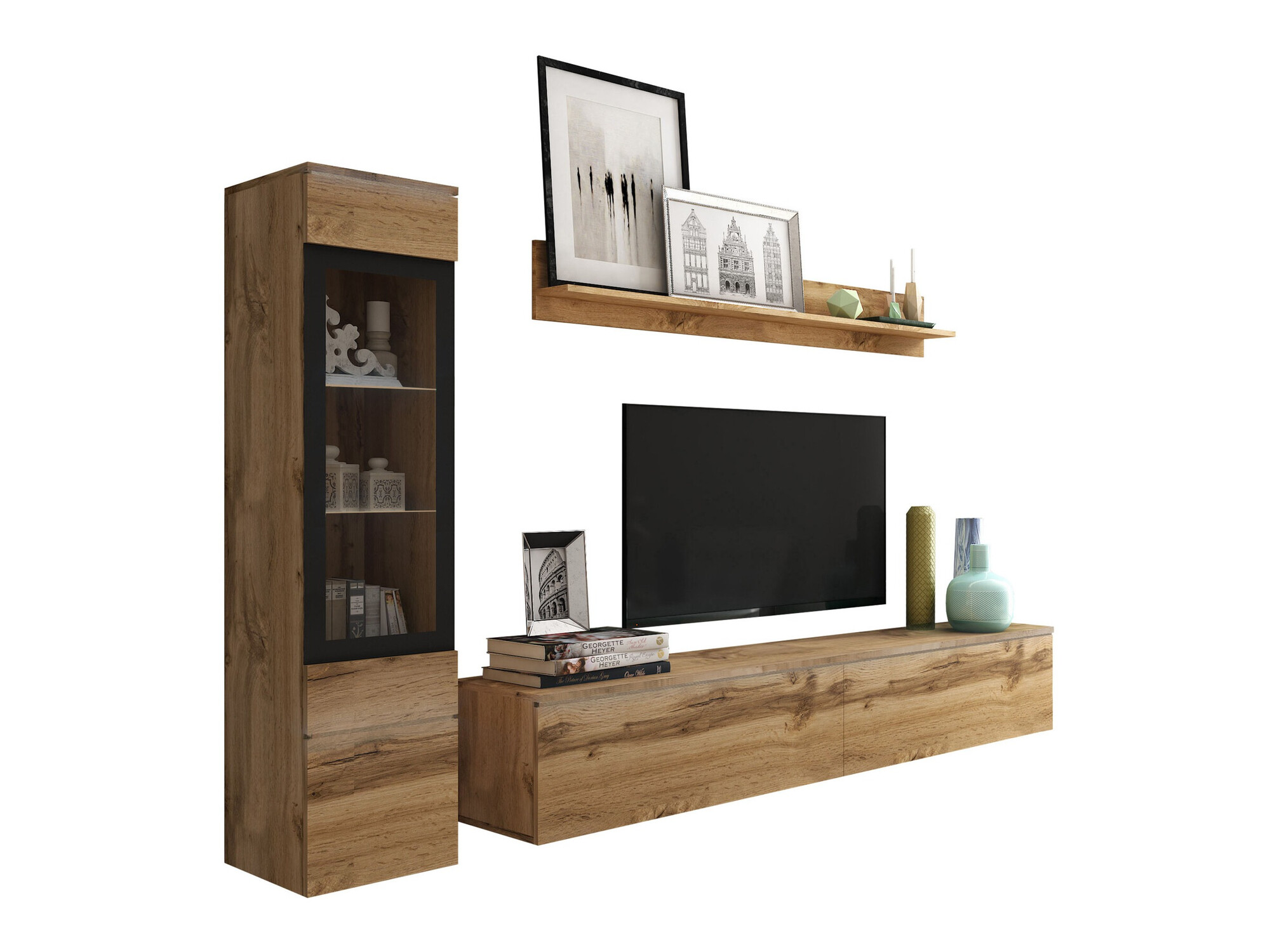 Σετ επίπλων σαλονιού Mirfivo 100 (Δρυς wotan)