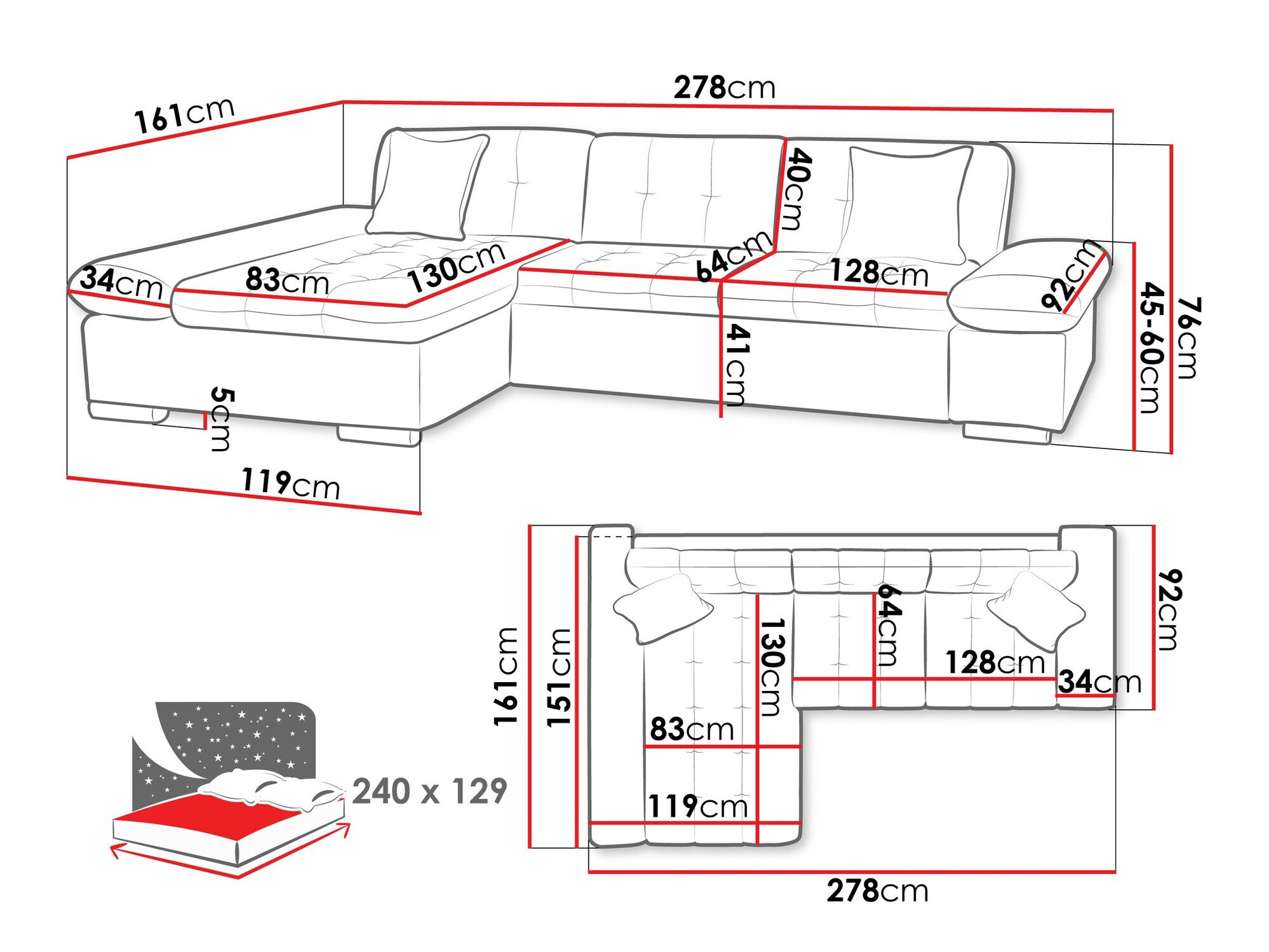 Γωνιακός Καναπές Comfivo Sanitas II (Tracy 211.01)