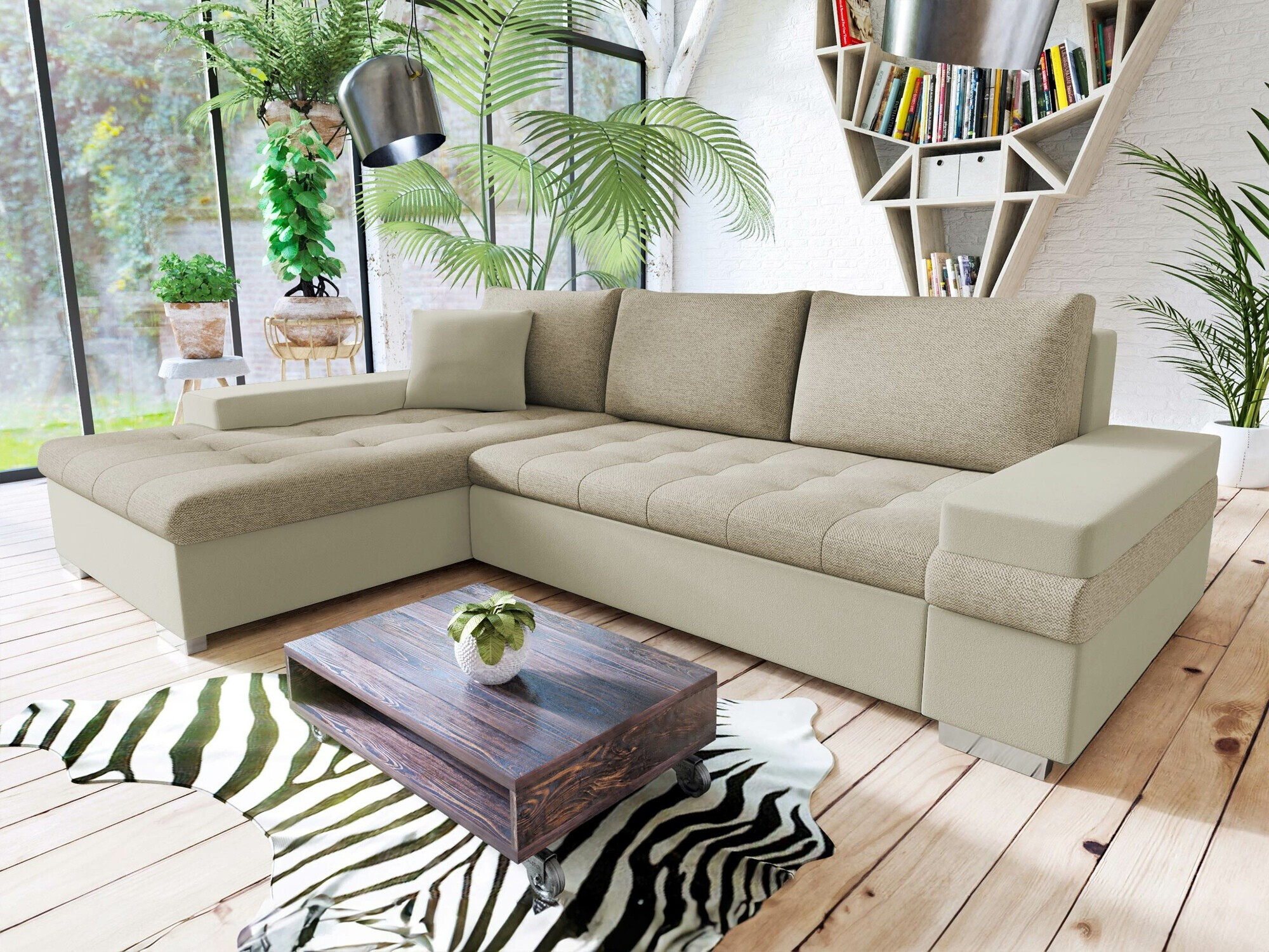 Γωνιακός Καναπές Comfivo Olivetum I (Magic Velvet 2201 + Matana 17)