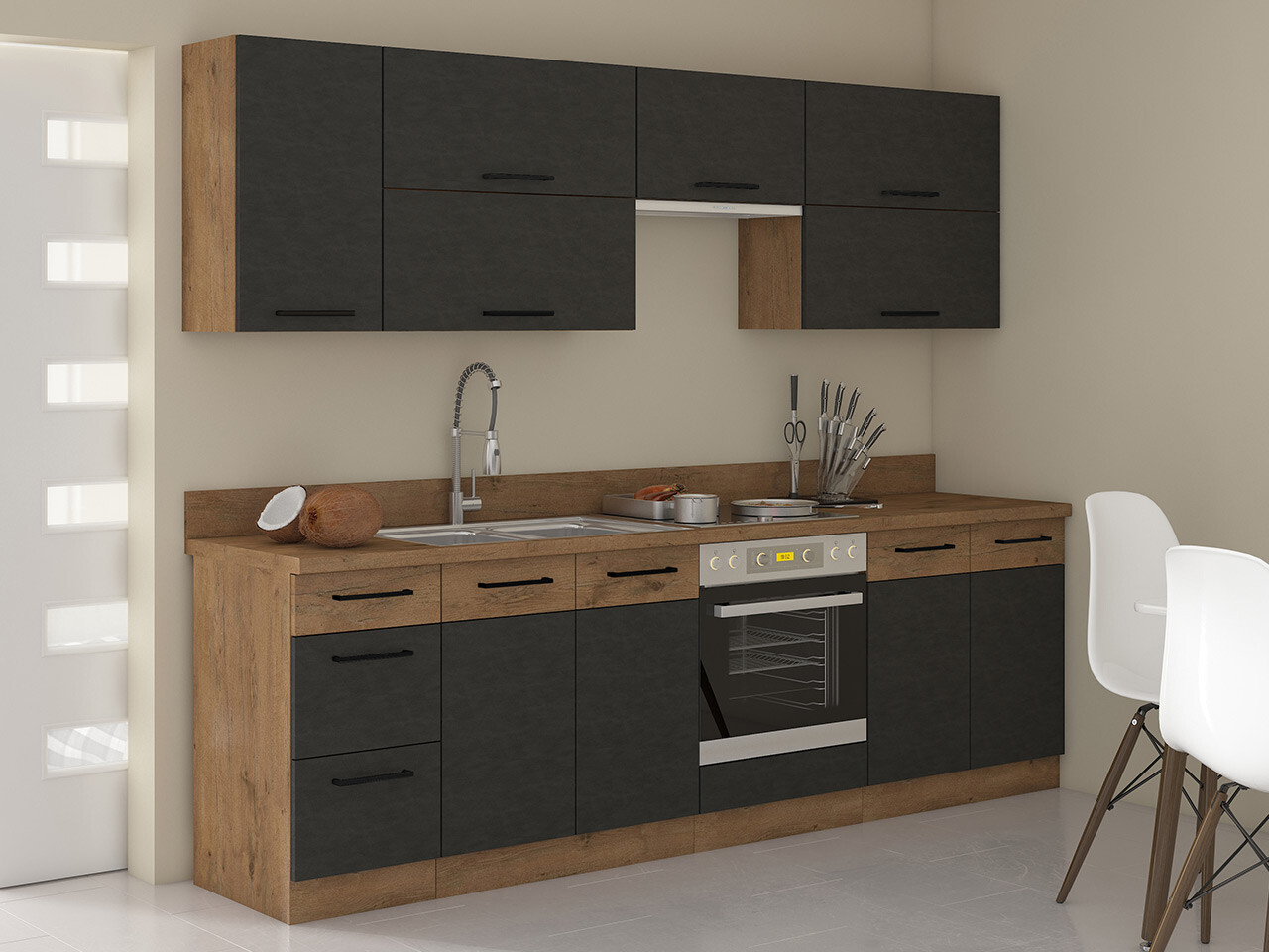 Πολυμορφικό σετ κουζίνας Wood Grey 135