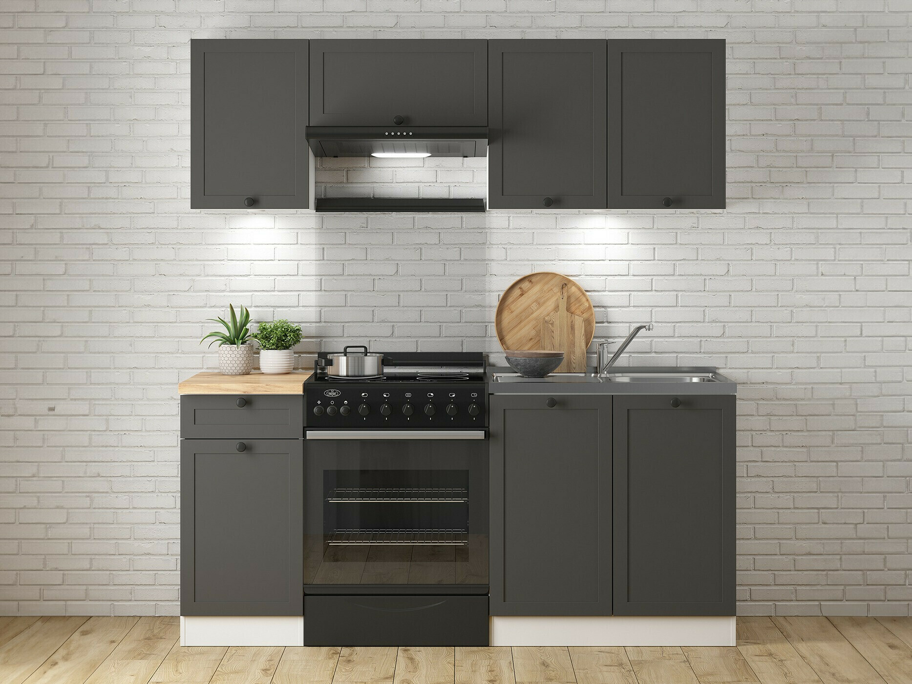 Πολυμορφικό ντουλάπι νεροχύτη με πόρτες Classic Grey 115