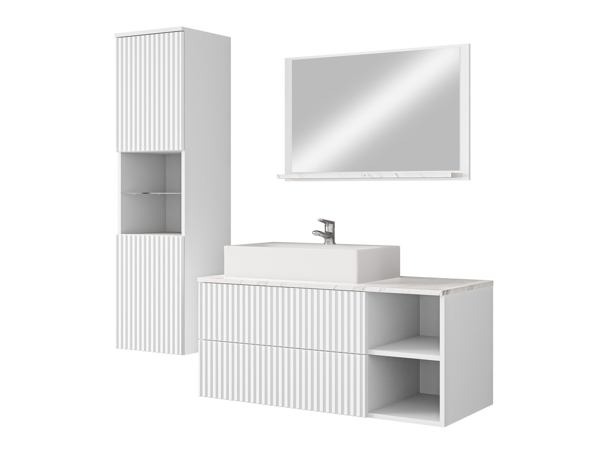 Σετ μπάνιου Nauta I (Άσπρο + Λευκό μάρμαρο)