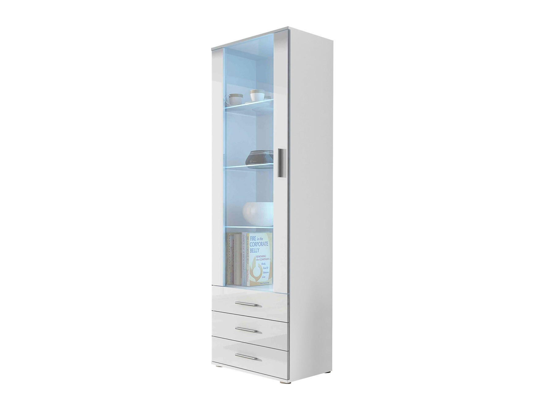 Βιβλιοθήκη Tornola 102 (Άσπρο + Γυαλιστερό λευκό)