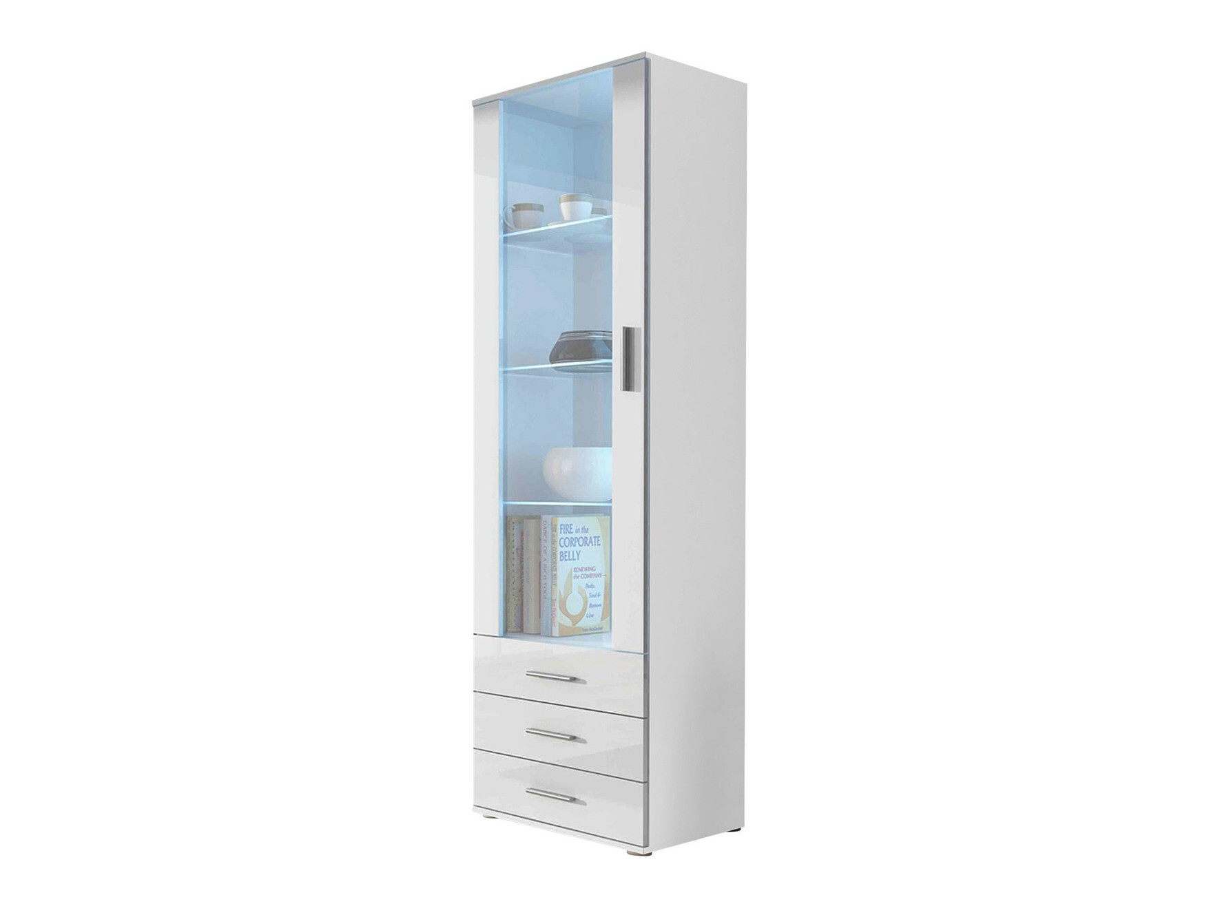 Βιβλιοθήκη Tornola 102 (Άσπρο + Γυαλιστερό λευκό)
