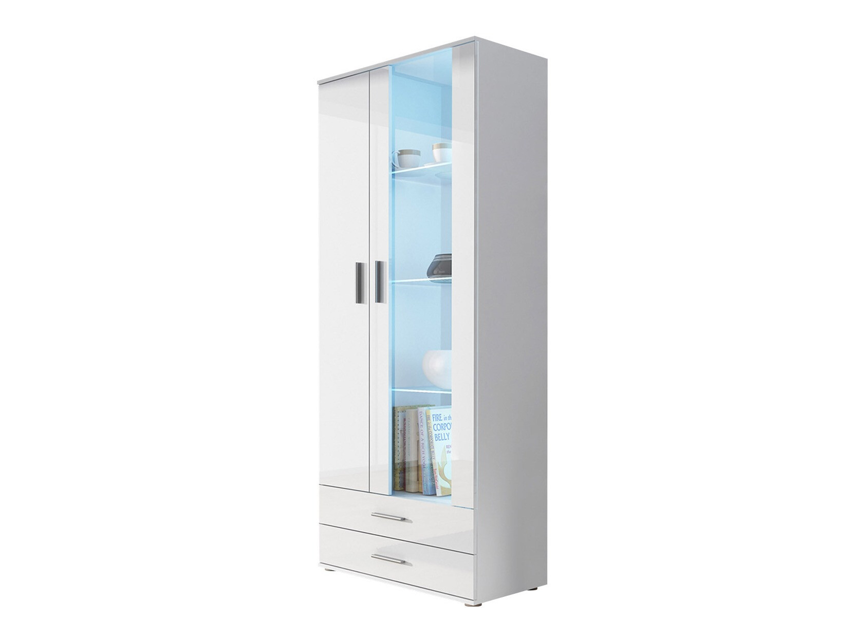Βιβλιοθήκη Tornola 105 (Άσπρο + Γυαλιστερό λευκό)