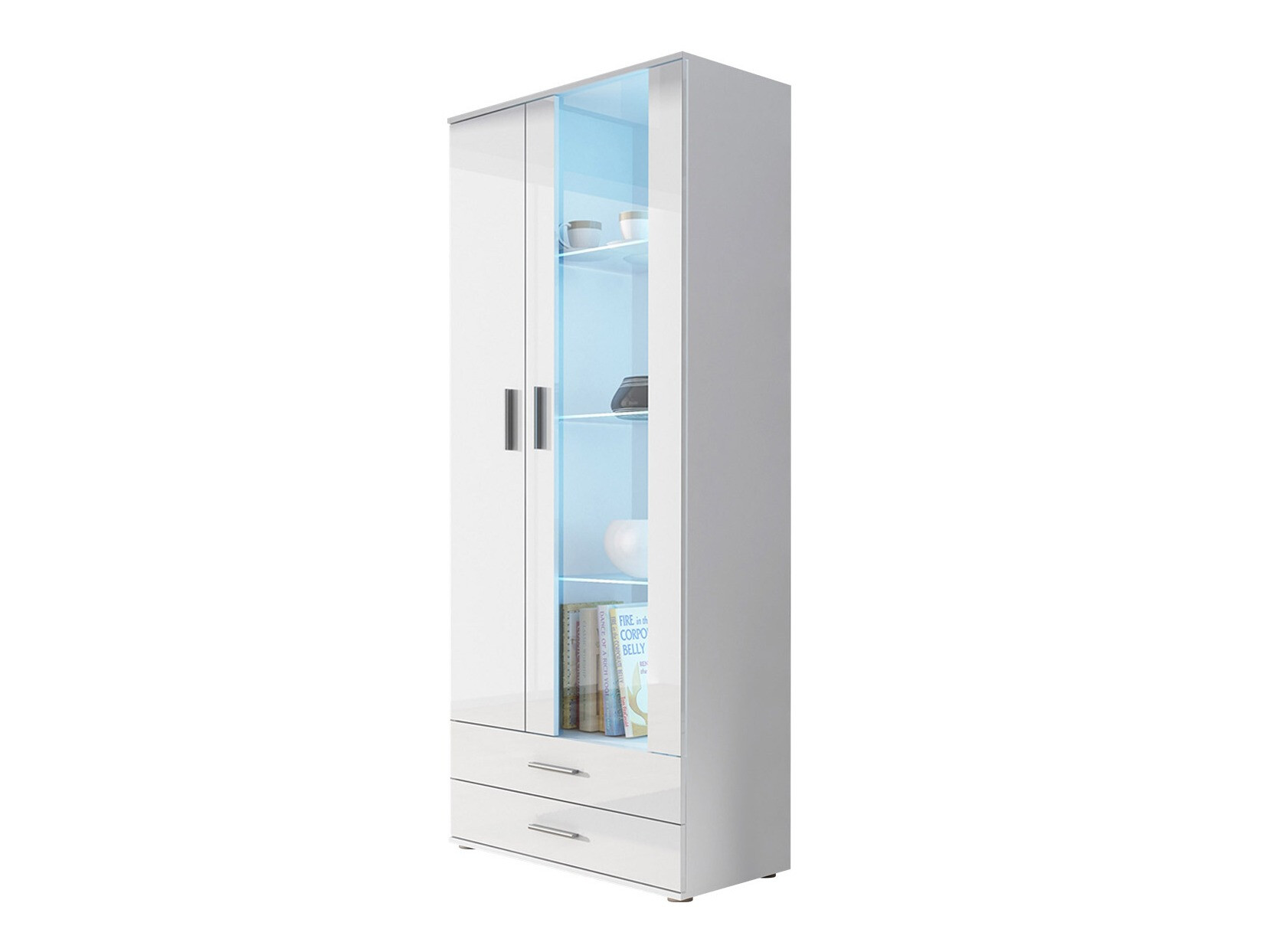 Βιβλιοθήκη Tornola 105 (Άσπρο + Γυαλιστερό λευκό)