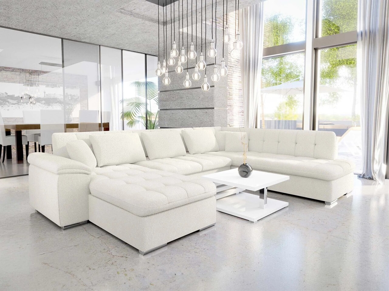 Γωνιακός Καναπές Comfivo Gemma V (Boucle Baloo 2073)