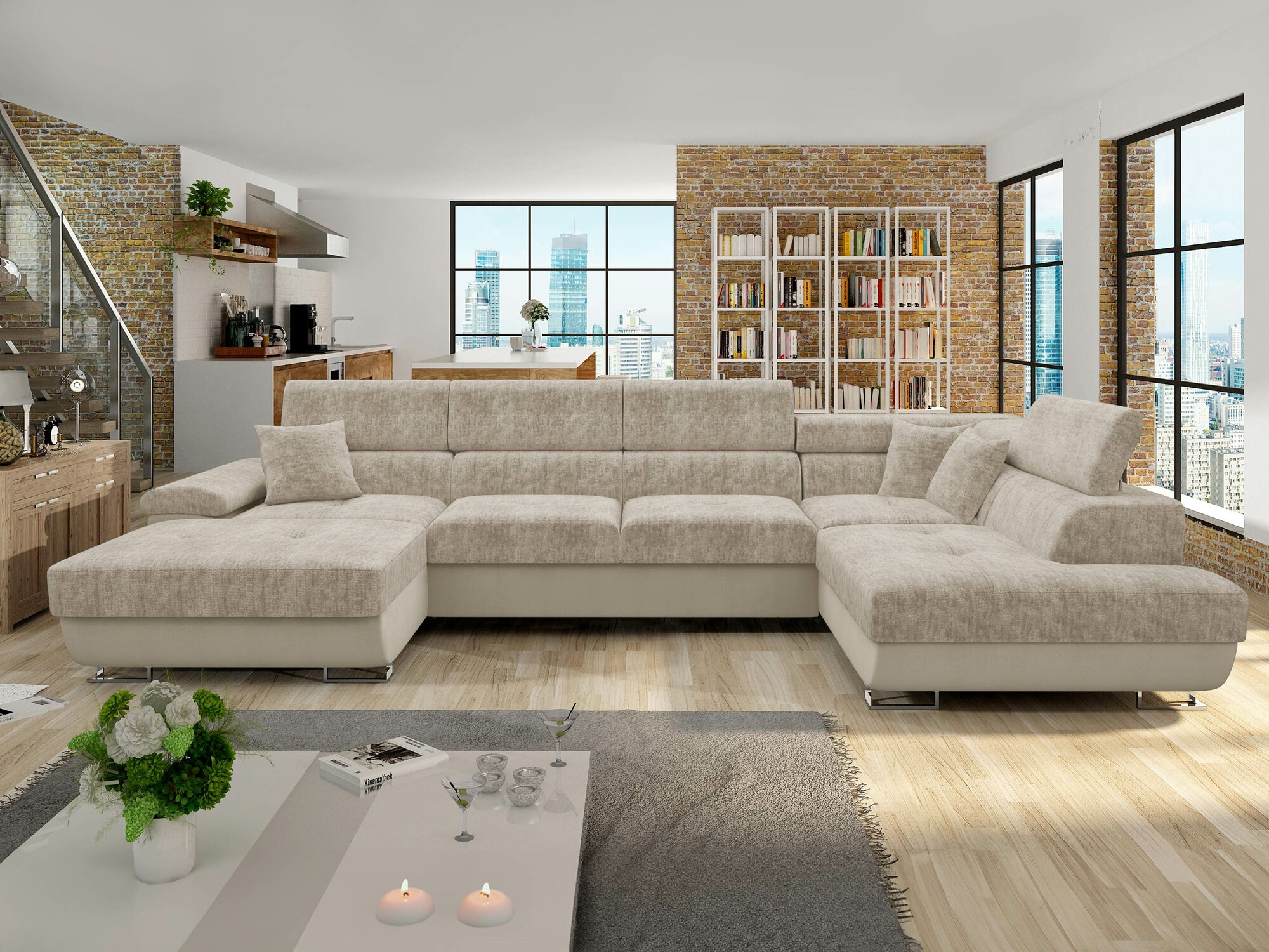 Γωνιακός Καναπές Comfivo Ruta VI (Venus Velvet 2927 + Miu 2041)