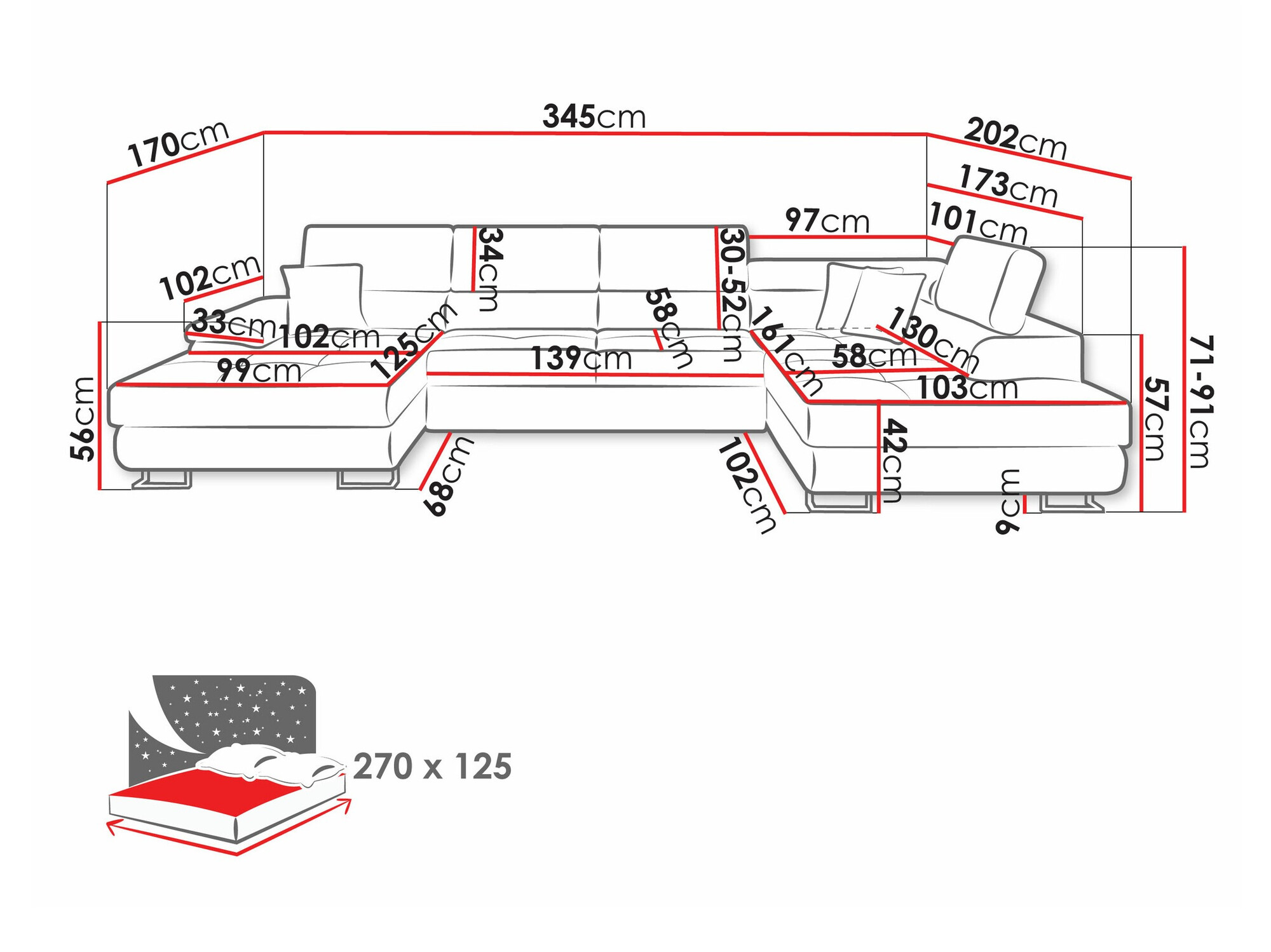 Γωνιακός Καναπές Comfivo Ruta IV (Soft 017 + Lux 05)