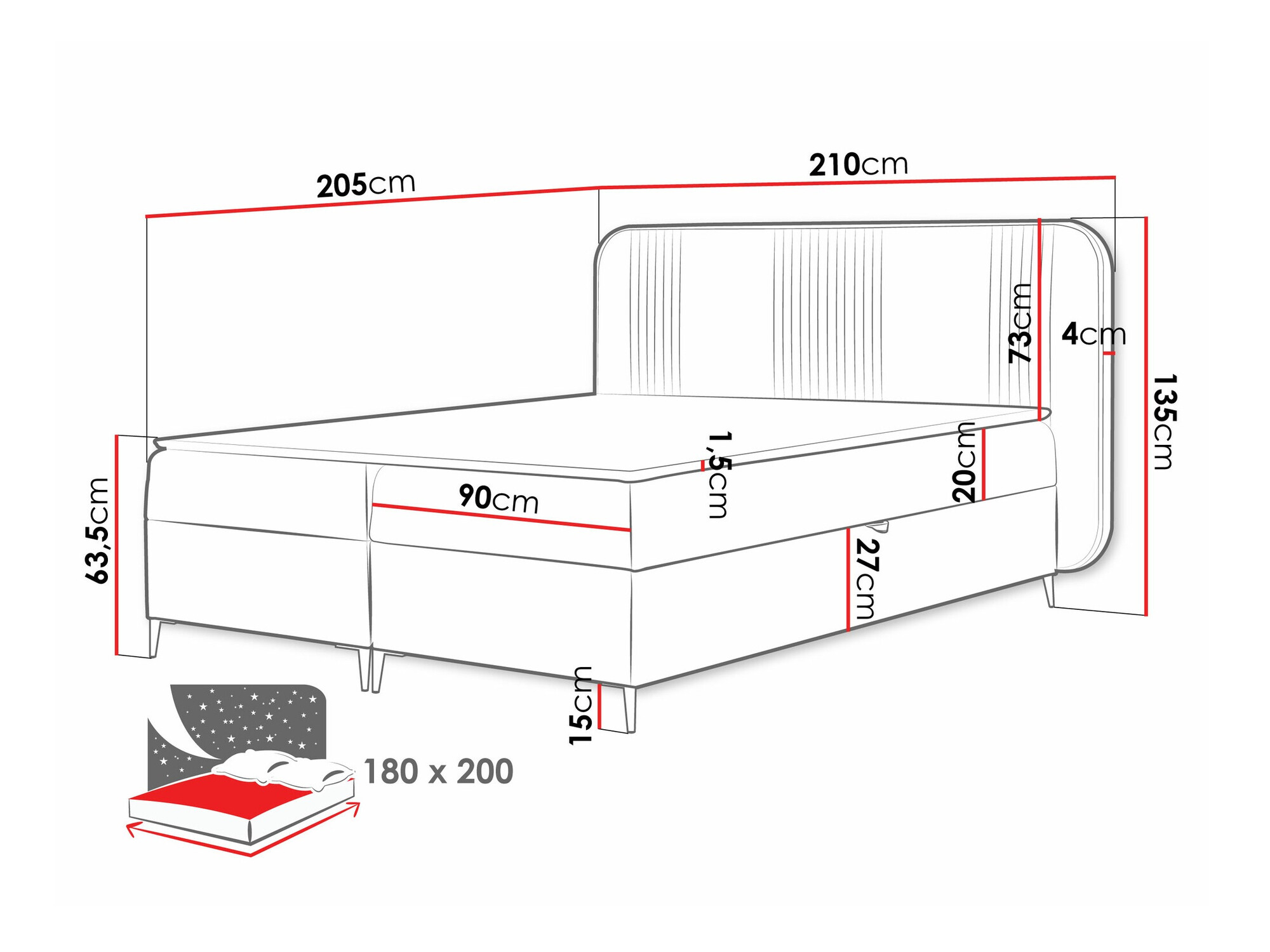 Κρεβάτι continental Sonus (Magic Velvet 2219)