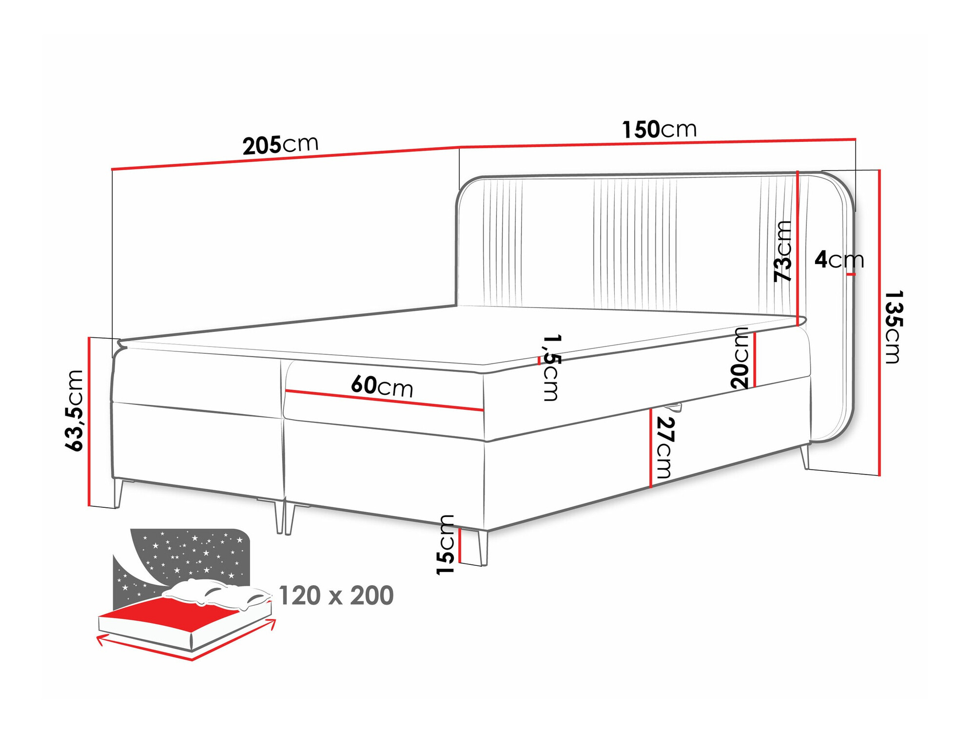 Κρεβάτι continental Sonus (Magic Velvet 2256)