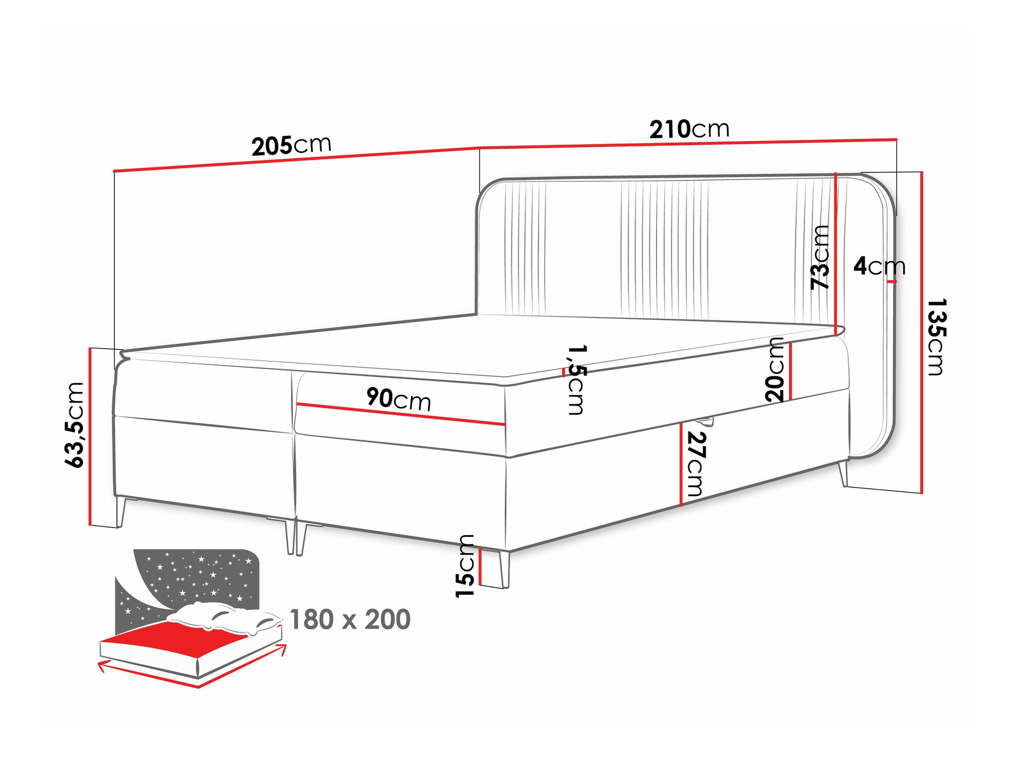 Κρεβάτι continental Sonus (Magic Velvet 2256)