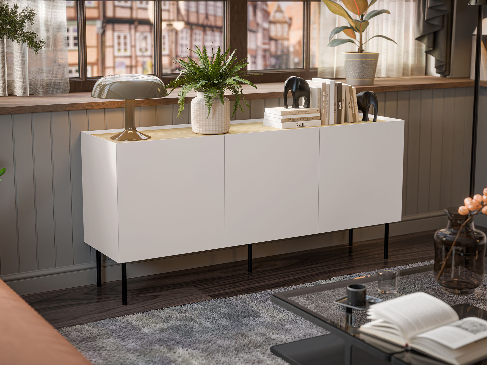 Μπουφέ Melbela 104 (Κασμίρι + Δρυς)