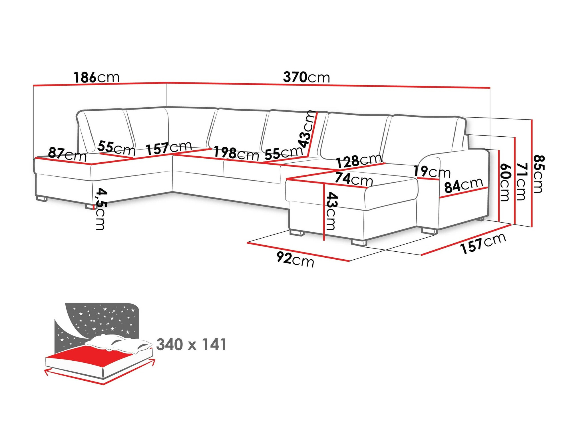 Γωνιακός Καναπές Comfivo Flumen I (Soft 017 + Lux 06)