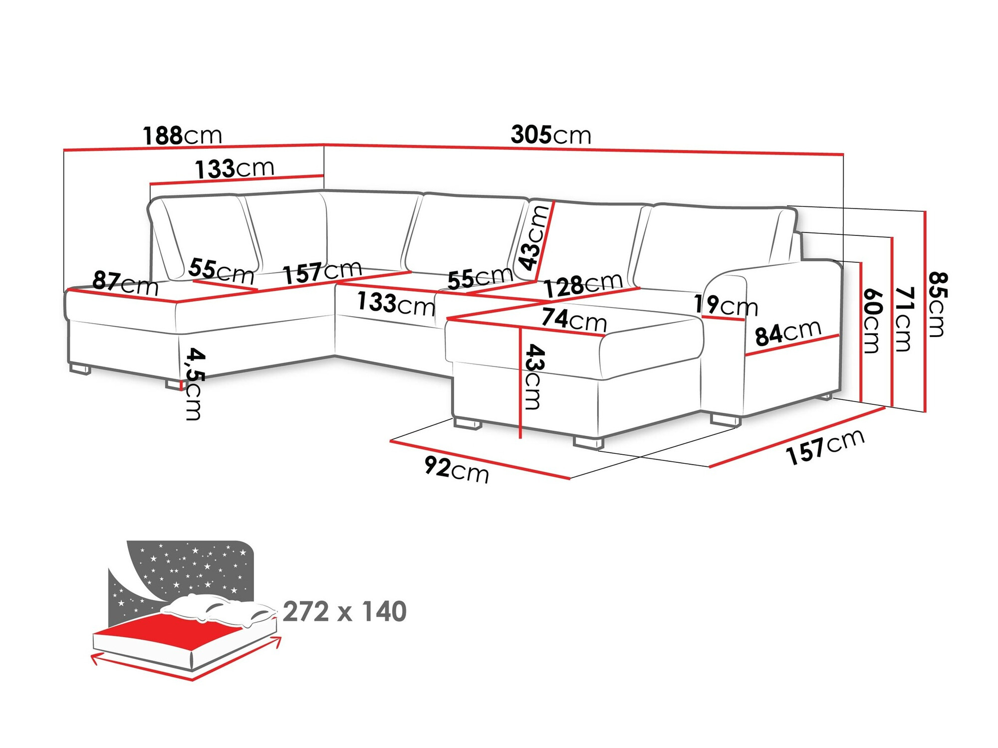 Γωνιακός Καναπές Comfivo Flumen (Soft 017 + Lux 06)