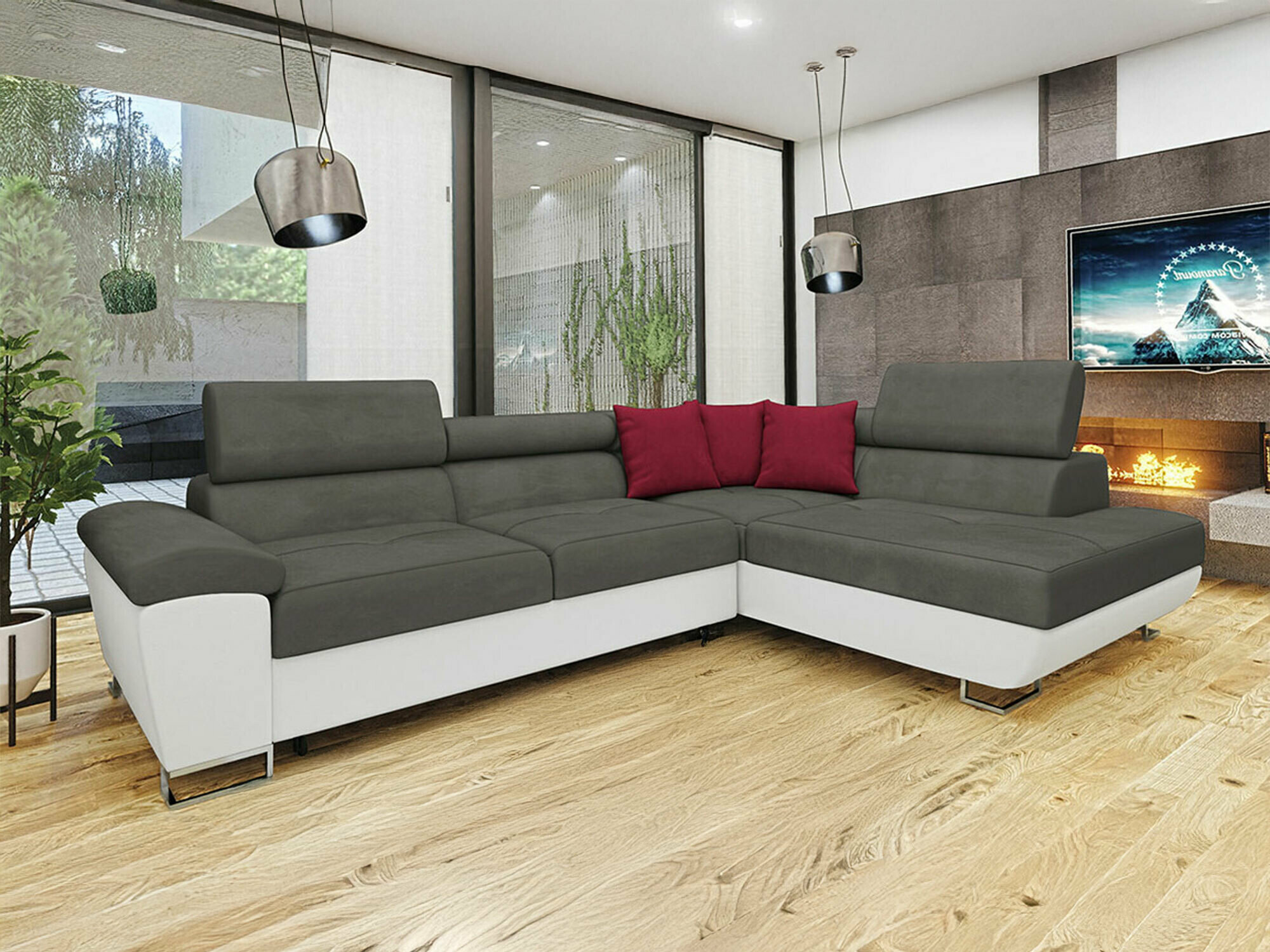 Γωνιακός Καναπές Comfivo Ruta II (Soft 017 + Uttario Velvet 2971 + Kronos 02)