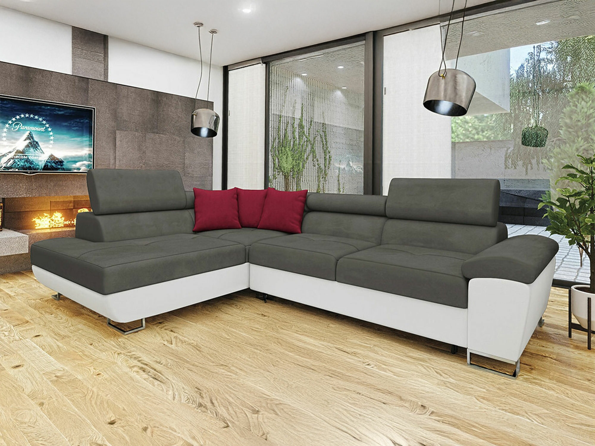 Γωνιακός Καναπές Comfivo Ruta II (Soft 017 + Uttario Velvet 2971 + Kronos 02)