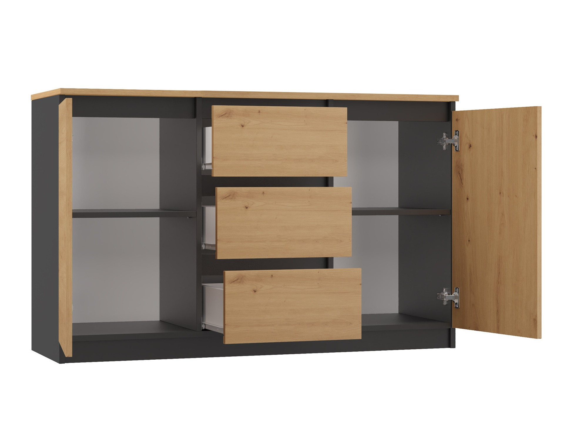 Συρταριέρα Elbvelu 112 (Artisan βελανιδιά + Ανθρακί)