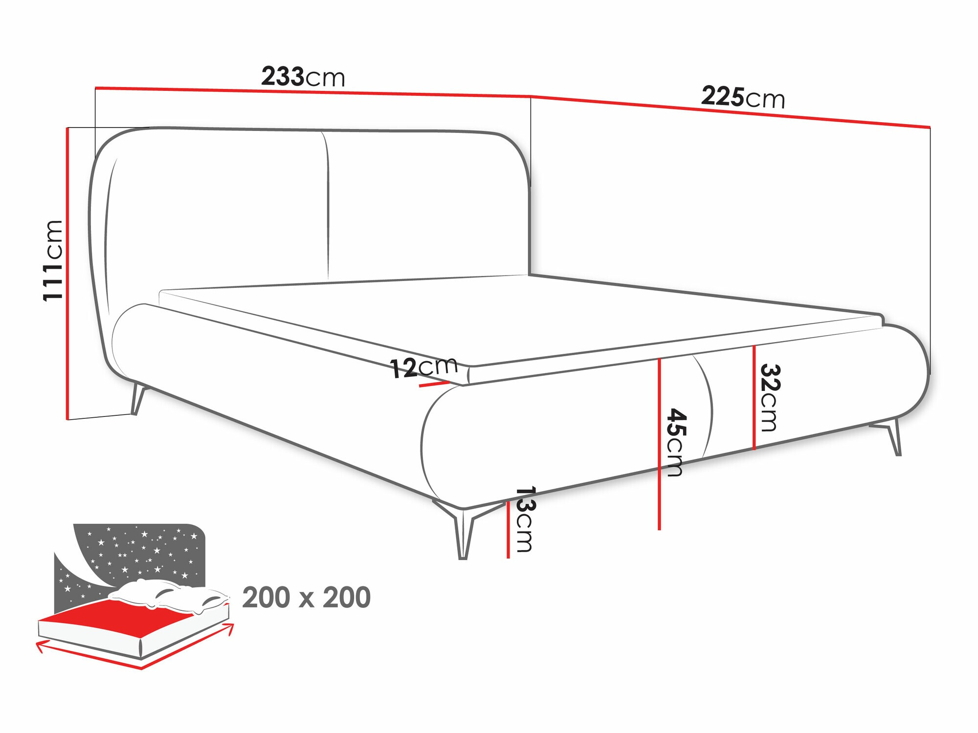 Κρεβάτι TrendyNest Fenara (Coral 45)