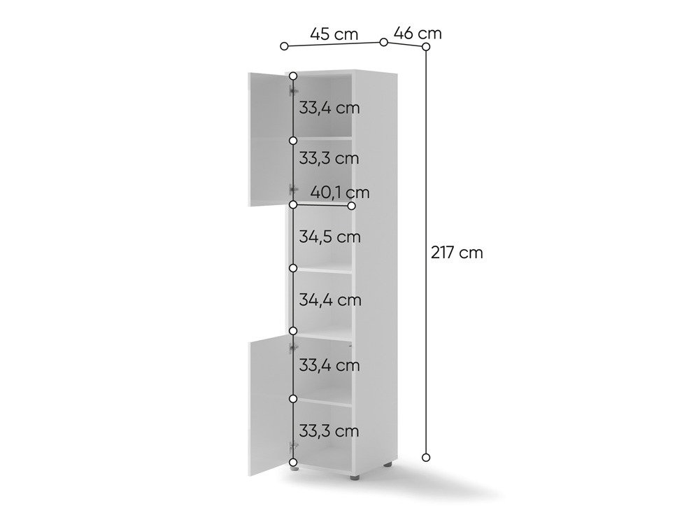 Βιβλιοθήκη Concept Lenart III (Άσπρο + Γυαλιστερό λευκό)