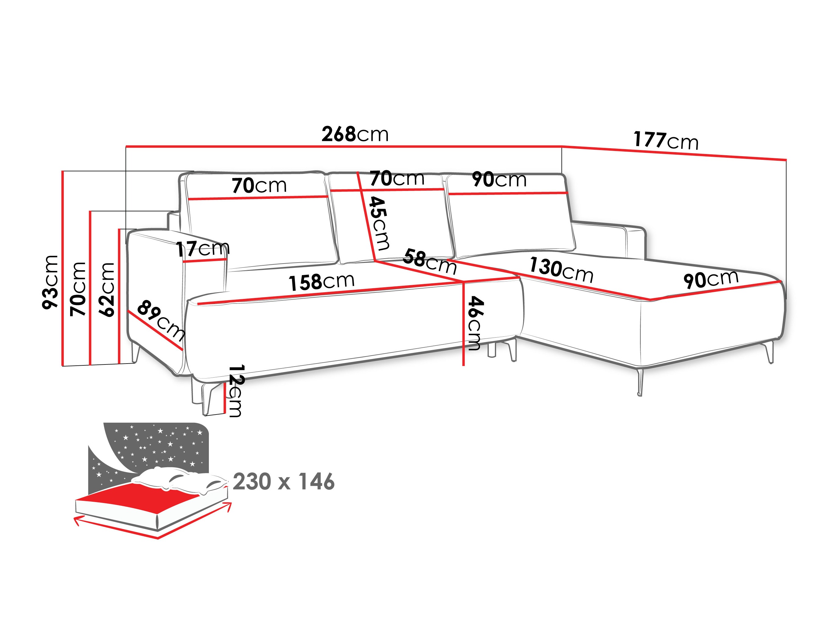 Γωνιακός Καναπές ComfiDream Lyraion (Castel 59)