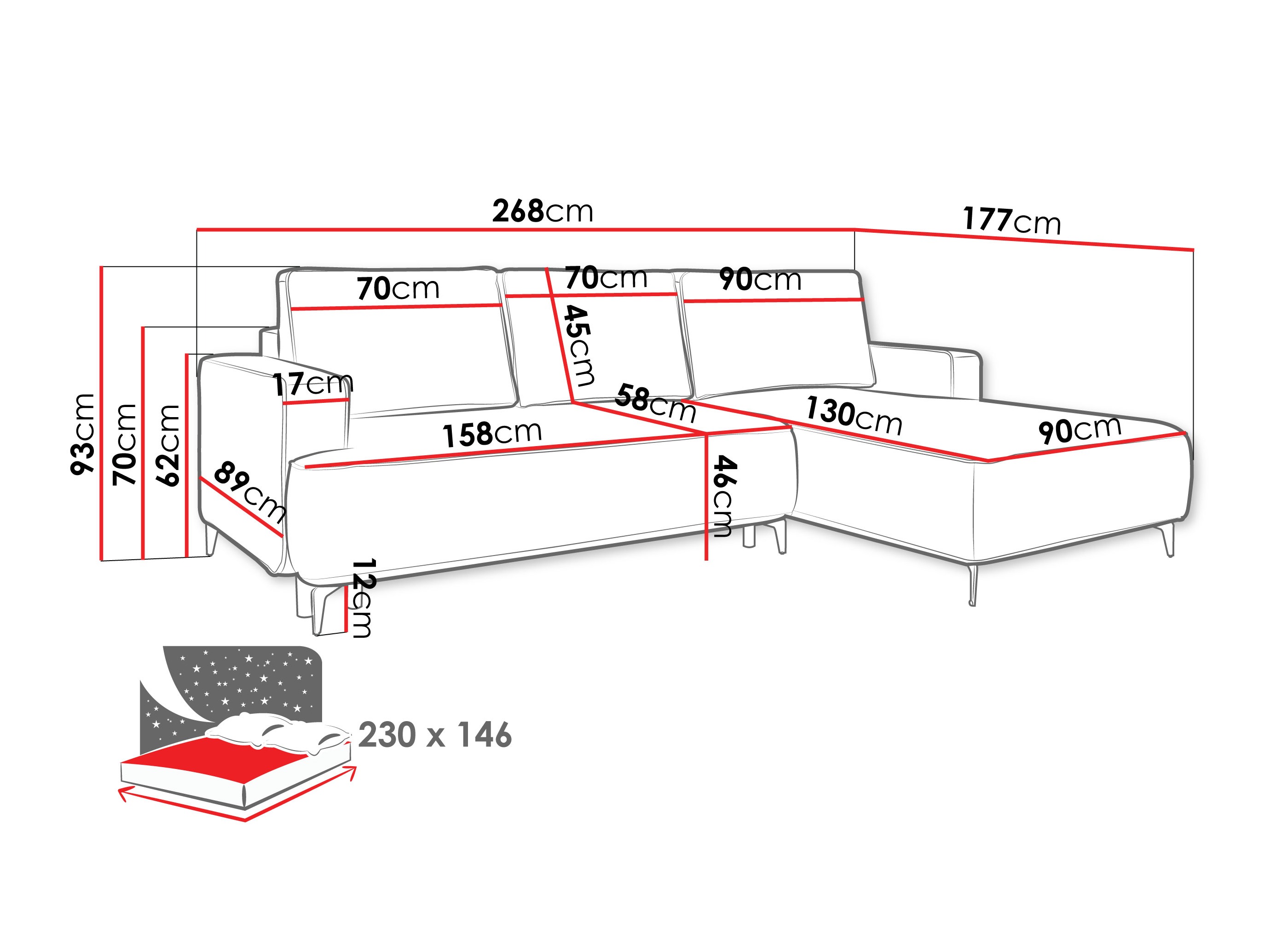 Γωνιακός Καναπές ComfiDream Lyraion (Castel 82)
