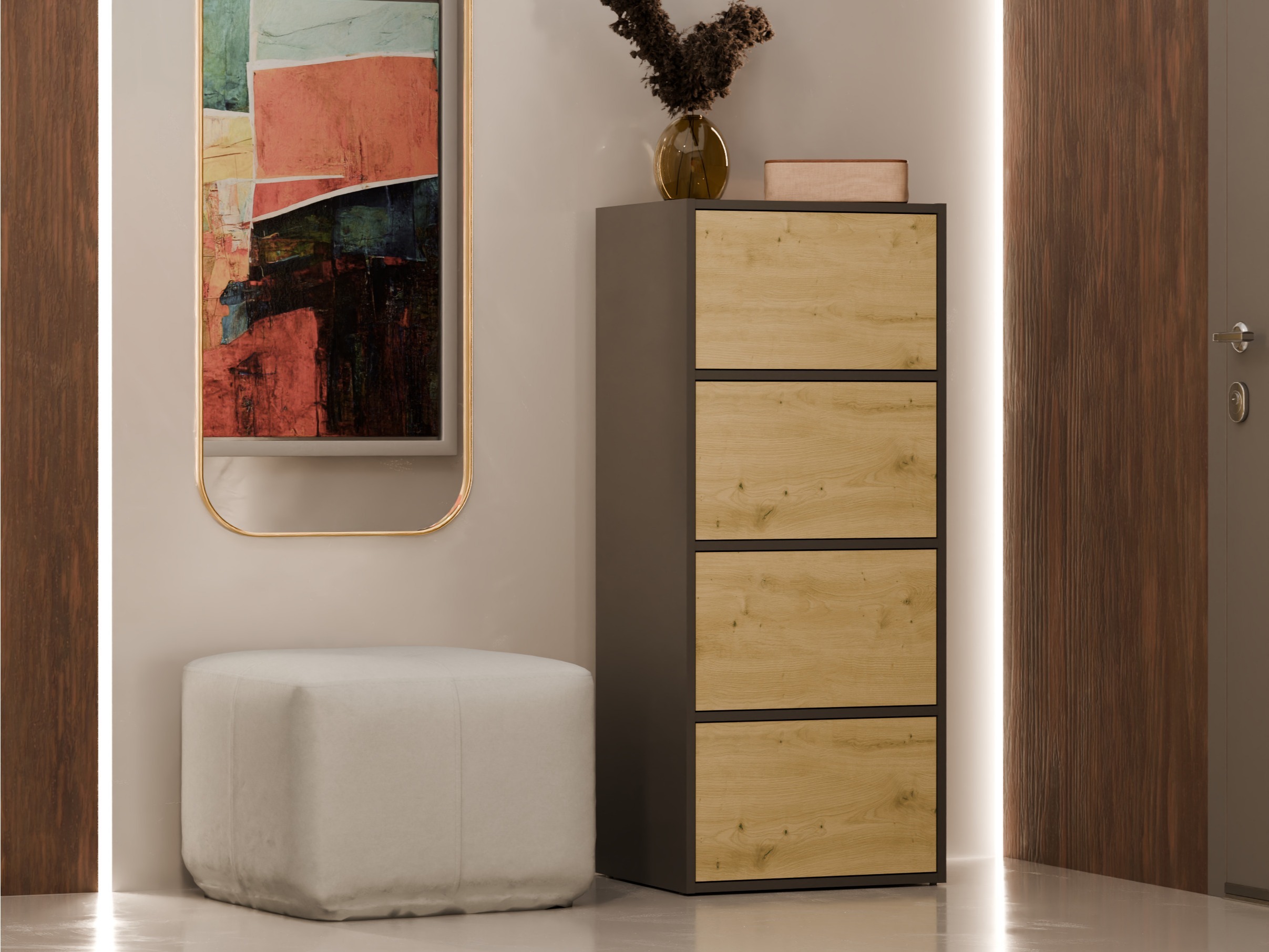 Μπουφέ Mandeville 298 (Ανθρακί + Artisan βελανιδιά)