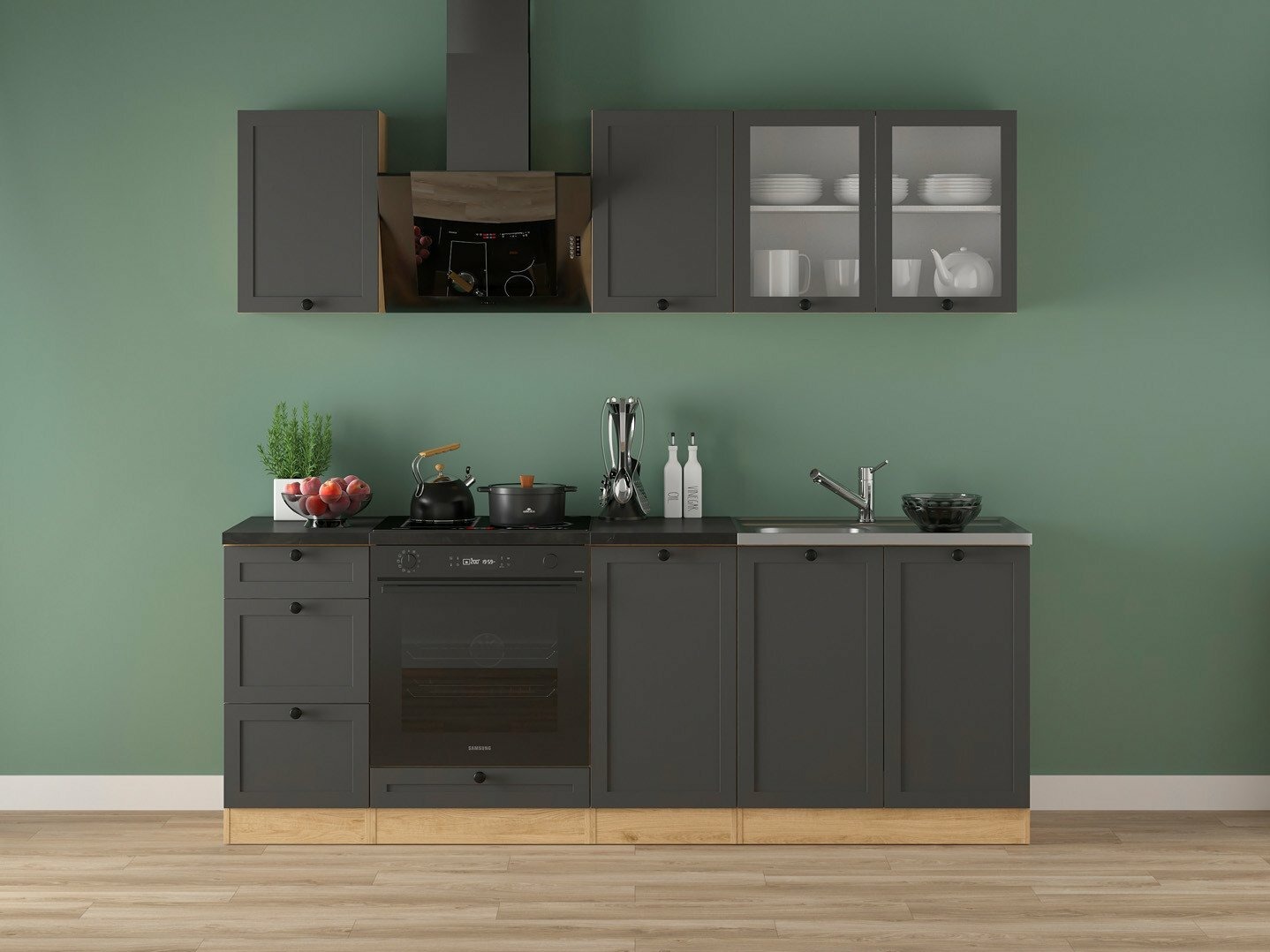 Πολυμορφικό σετ κουζίνας Classic Grey Oak 117