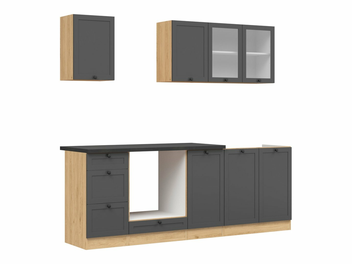 Πολυμορφικό σετ κουζίνας Classic Grey Oak 117