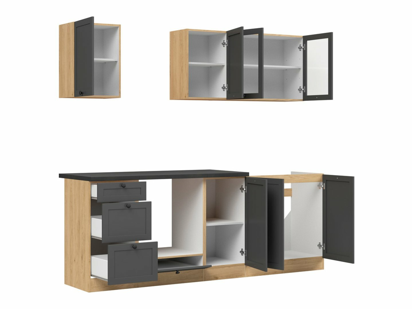 Πολυμορφικό σετ κουζίνας Classic Grey Oak 117
