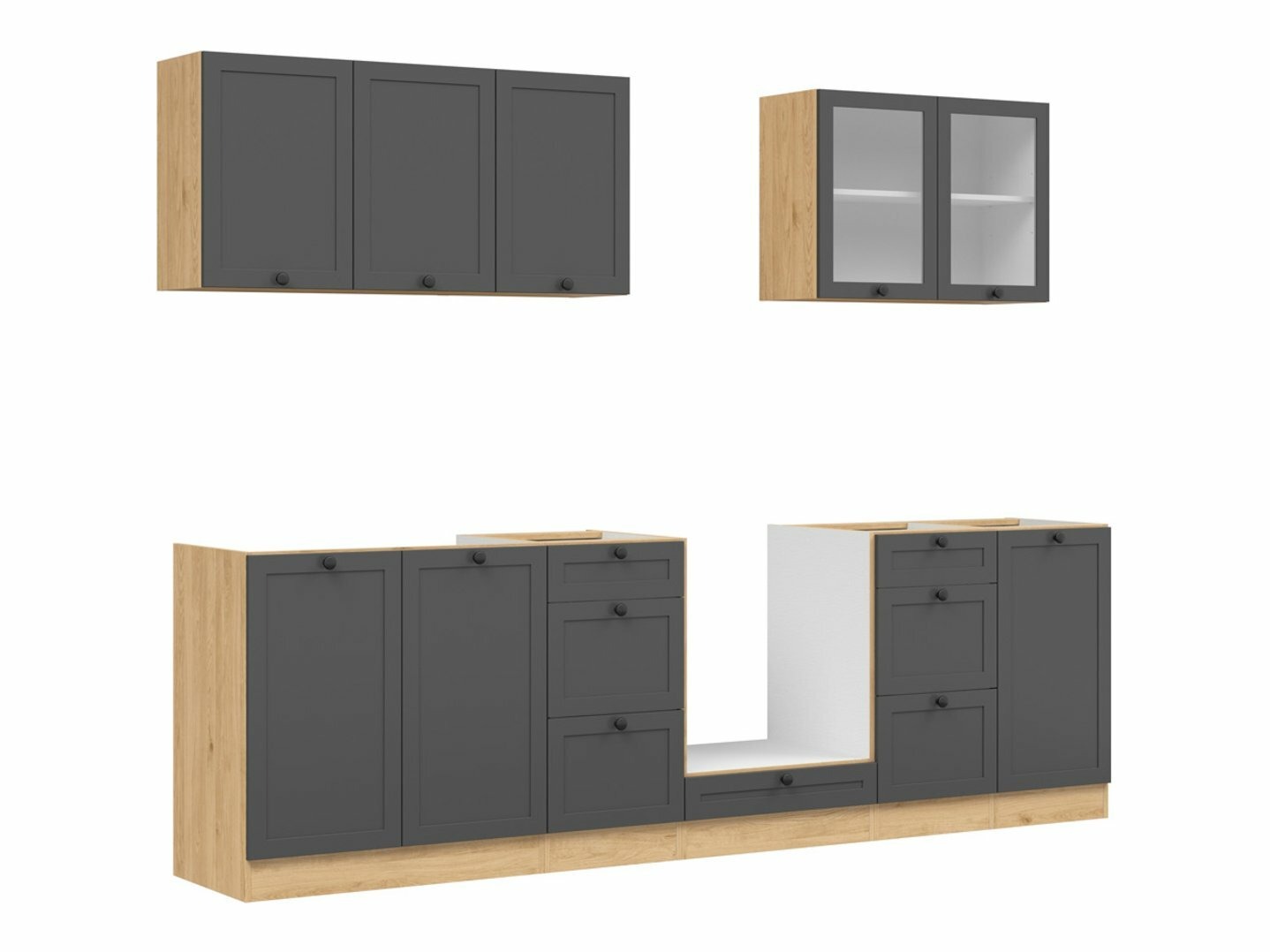 Πολυμορφικό σετ κουζίνας Classic Grey Oak 118