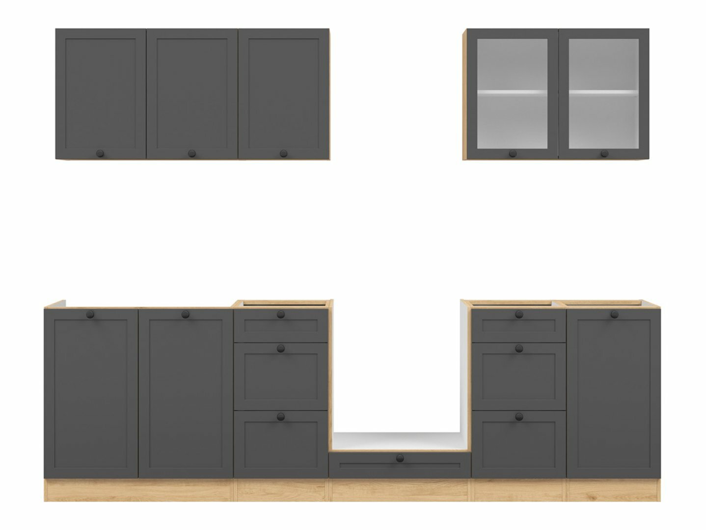 Πολυμορφικό σετ κουζίνας Classic Grey Oak 118