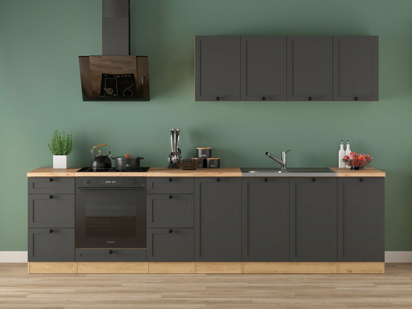 Πολυμορφικό σετ κουζίνας Classic Grey Oak 119