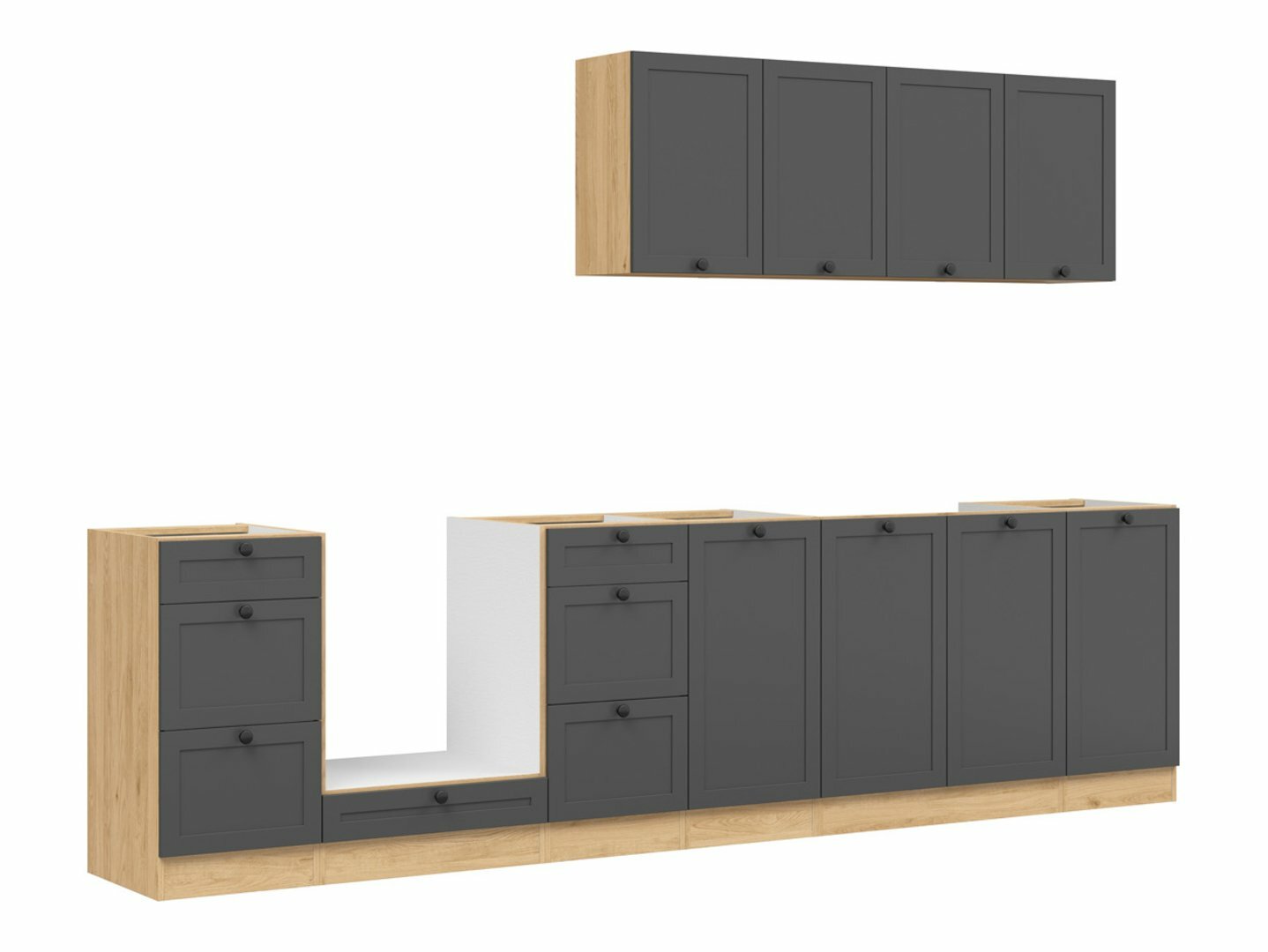 Πολυμορφικό σετ κουζίνας Classic Grey Oak 119