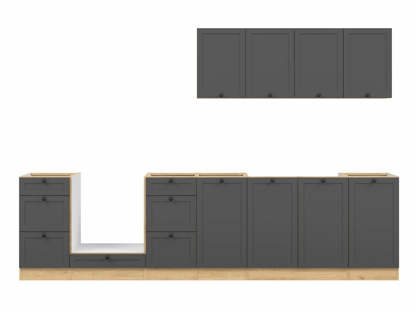 Πολυμορφικό σετ κουζίνας Classic Grey Oak 119