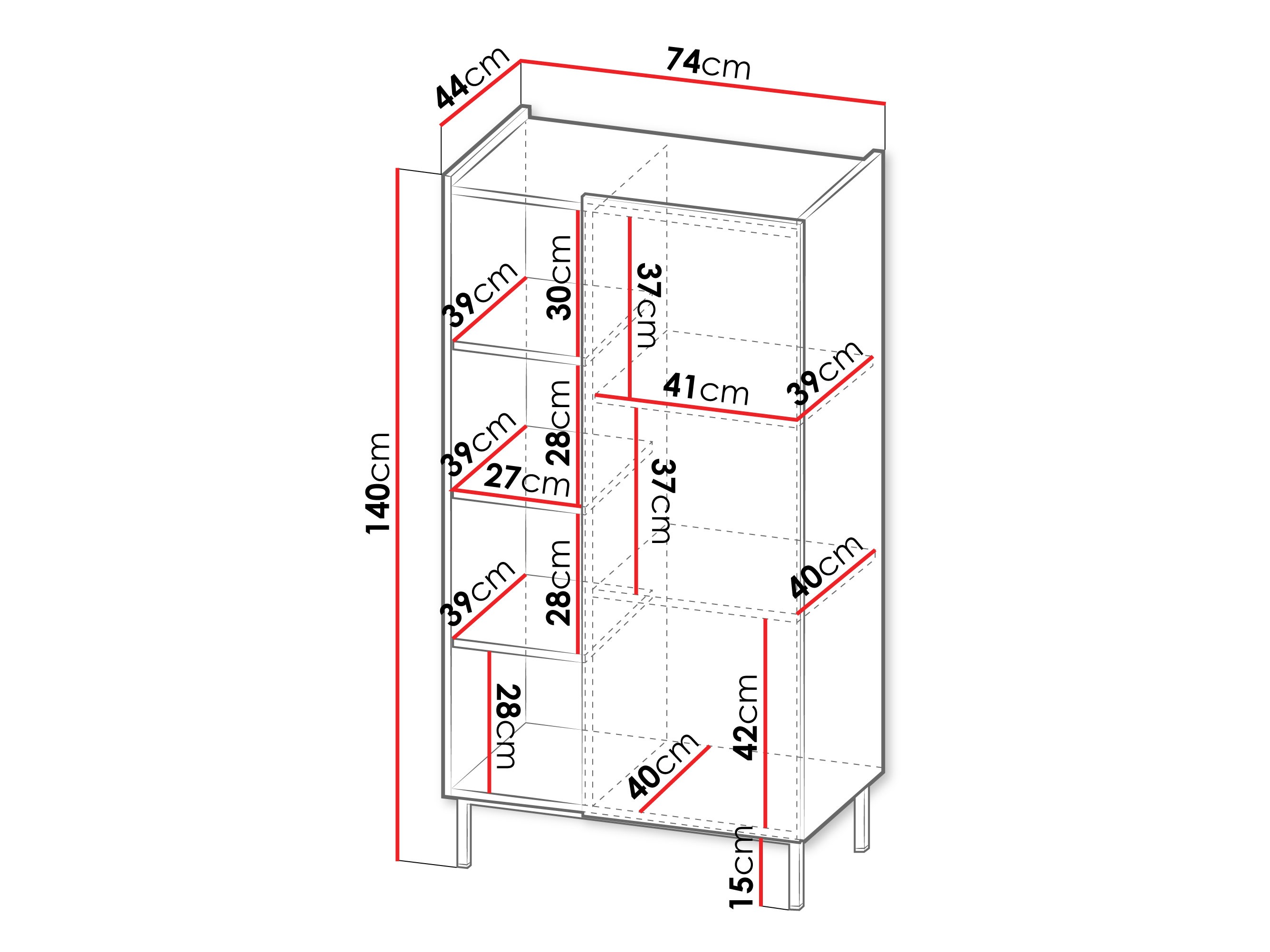 Βιβλιοθήκη Veldome 101 (Μαύρο + Ανοιχτό καφέ)