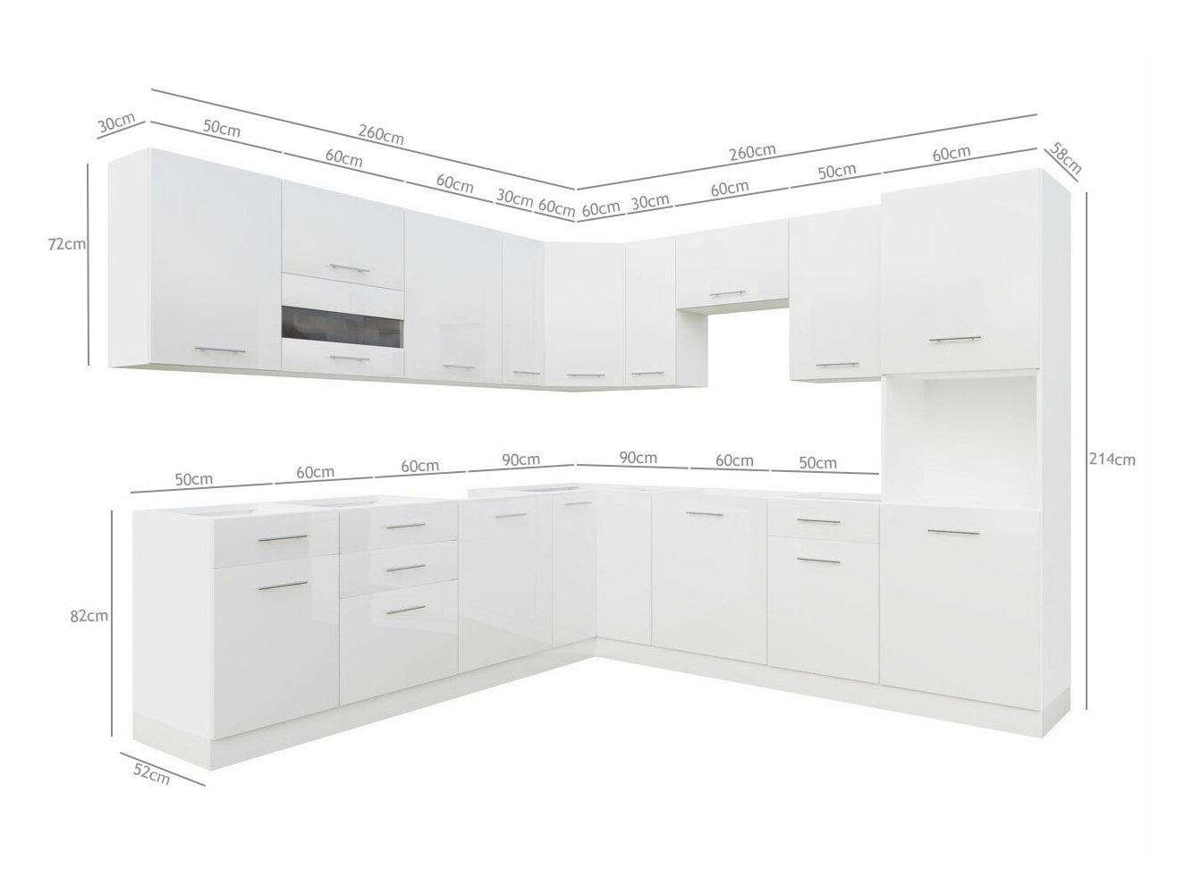 Πολυμορφικό σετ κουζίνας Tiffa White 150