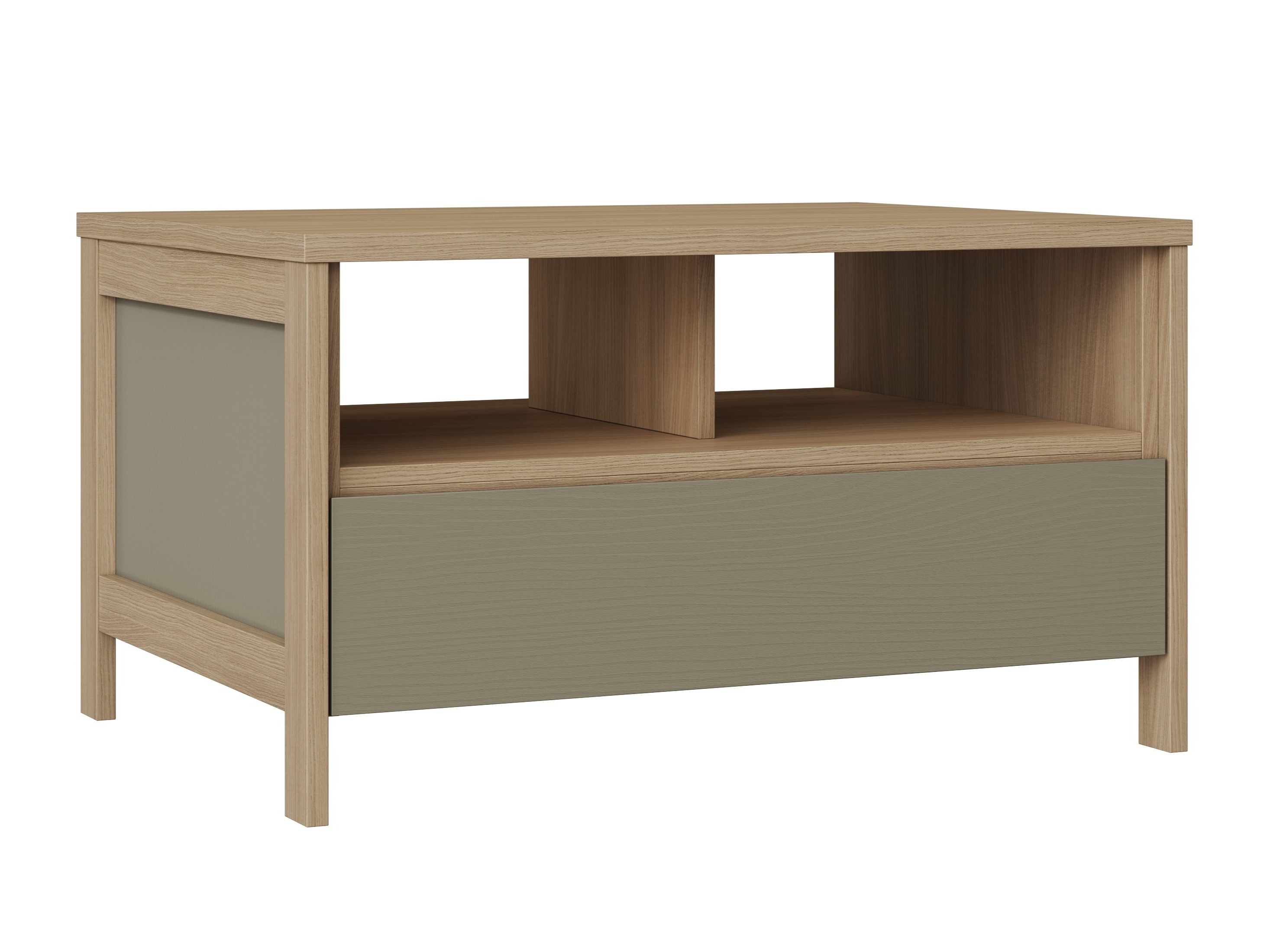 Τραπεζάκι σαλονιού Fermaru 107 (Σκονισμένο πράσινο + Δρυς)