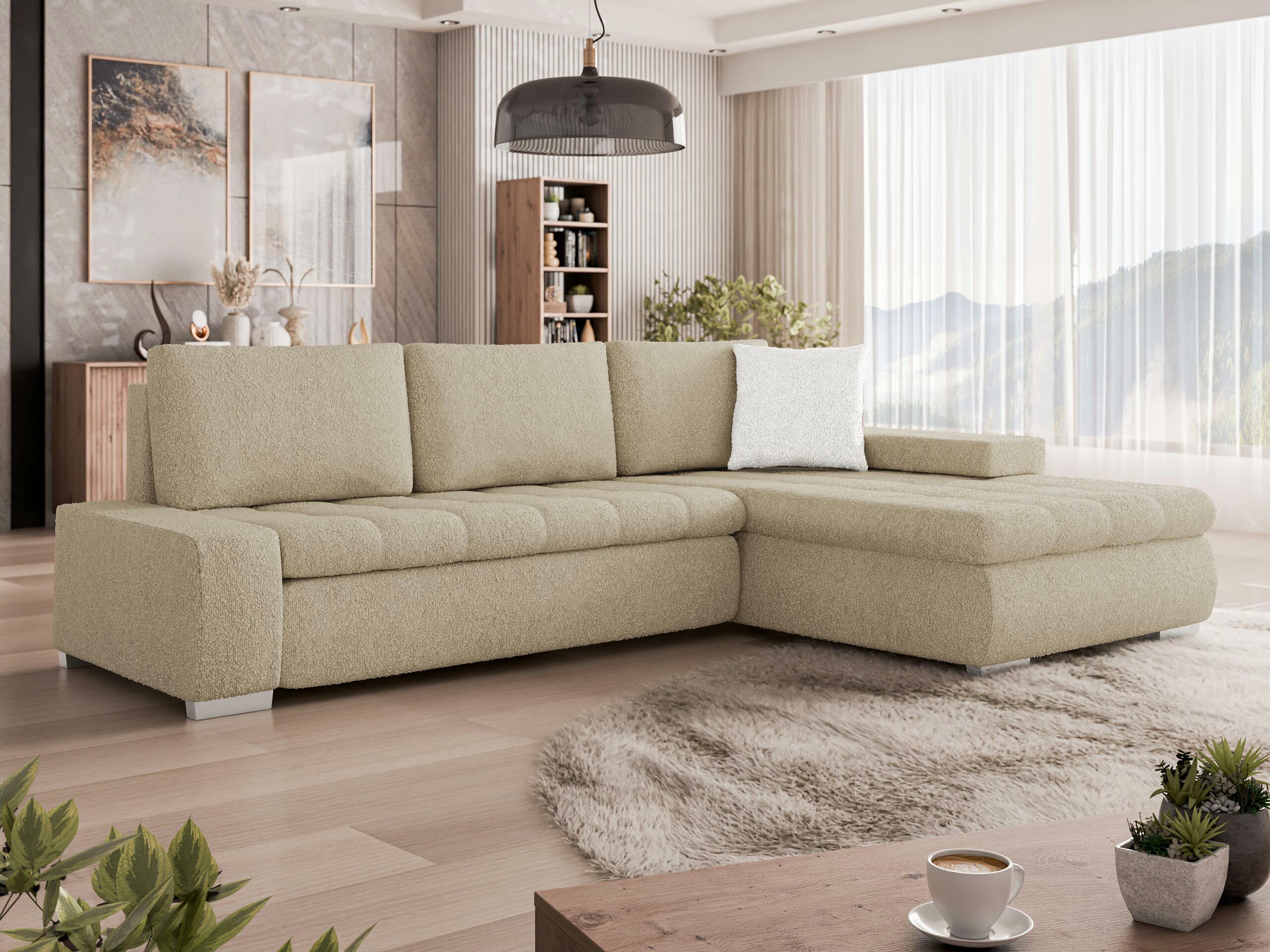 Γωνιακός Καναπές Comfivo Nitor IV (Boucle Baloo 2074 + Boucle Baloo 2073)